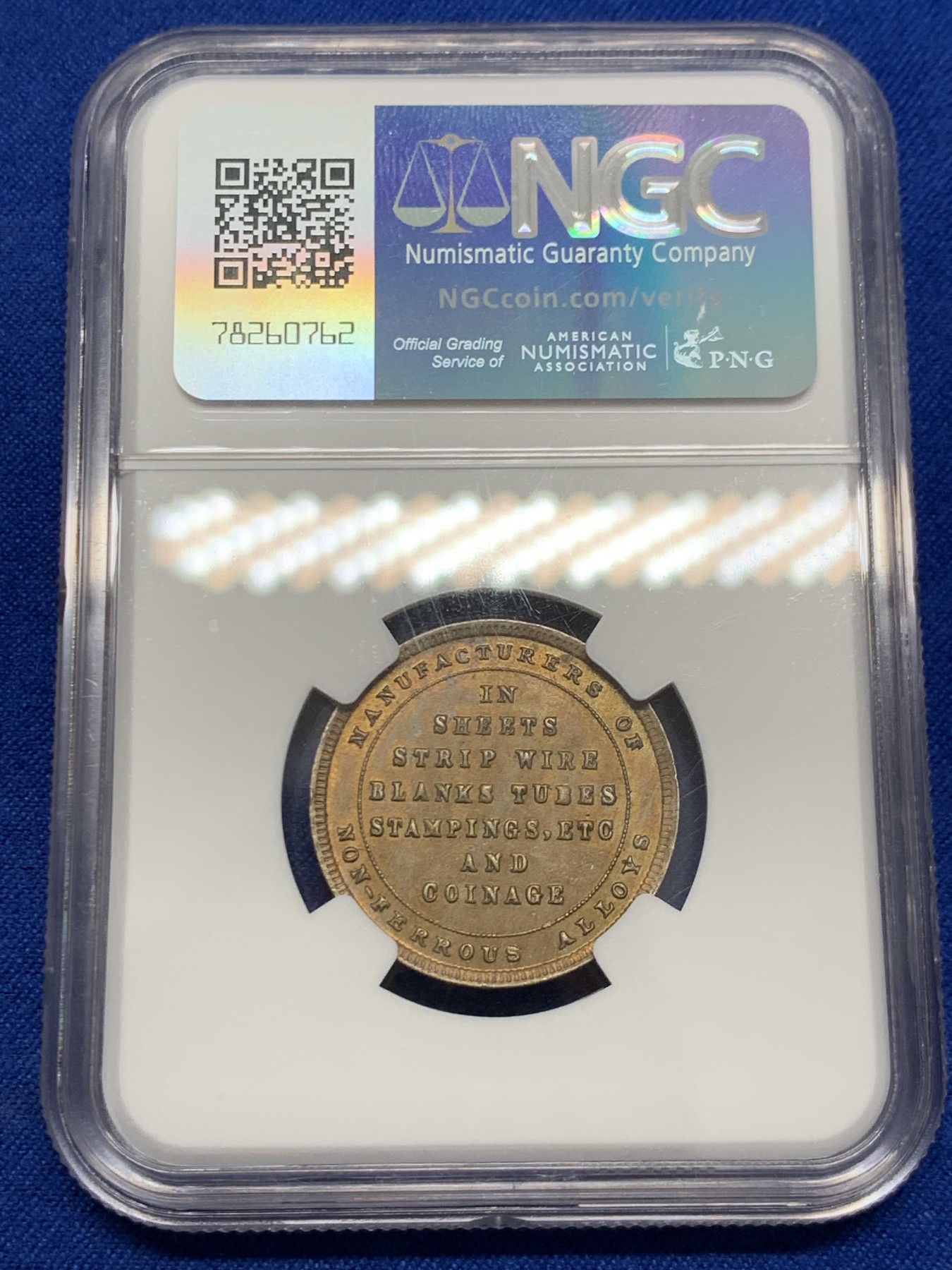 《竞宝斋》第243场-周日，周一 新年开场 (全场包邮) NGC MS63 英国伯明翰造币厂广告币 前身是喜敦厂 其与中国近代机制币的关系可谓是密不可分