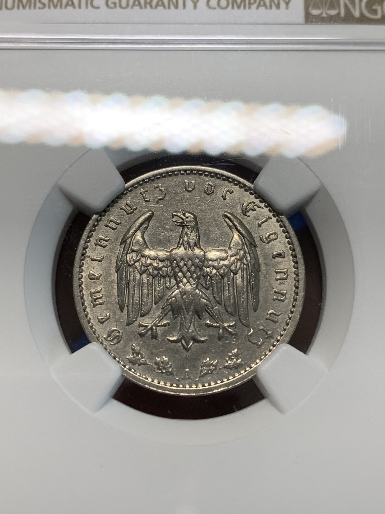 《竞宝斋》第243场-周日，周一 新年开场 (全场包邮) NGC UNCD 1936年A版德国1马克纯镍币，品相不错