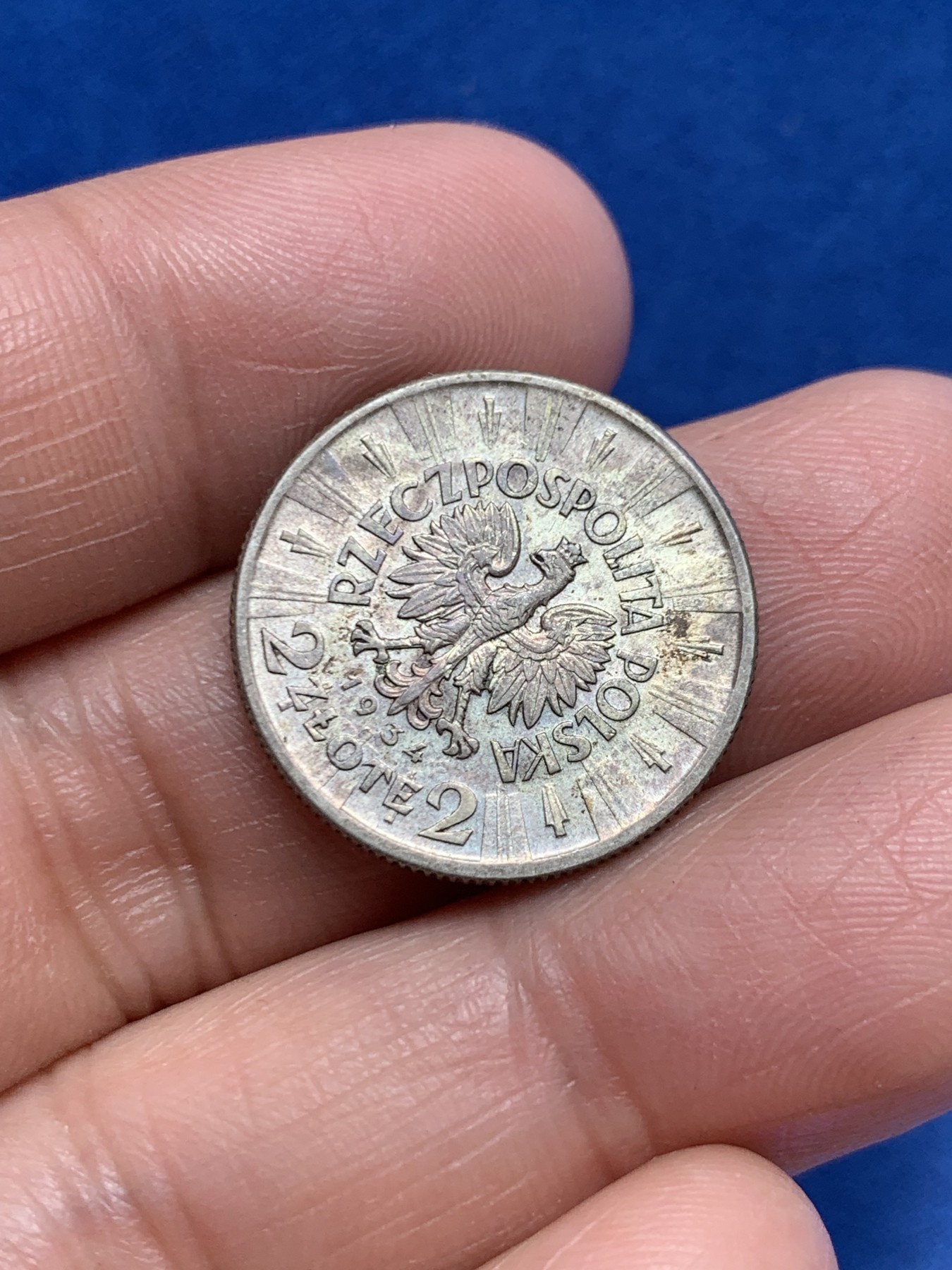 《竞宝斋》第243场-周日，周一 新年开场 (全场包邮) 波兰1934年2兹罗提银币，可评级好品相