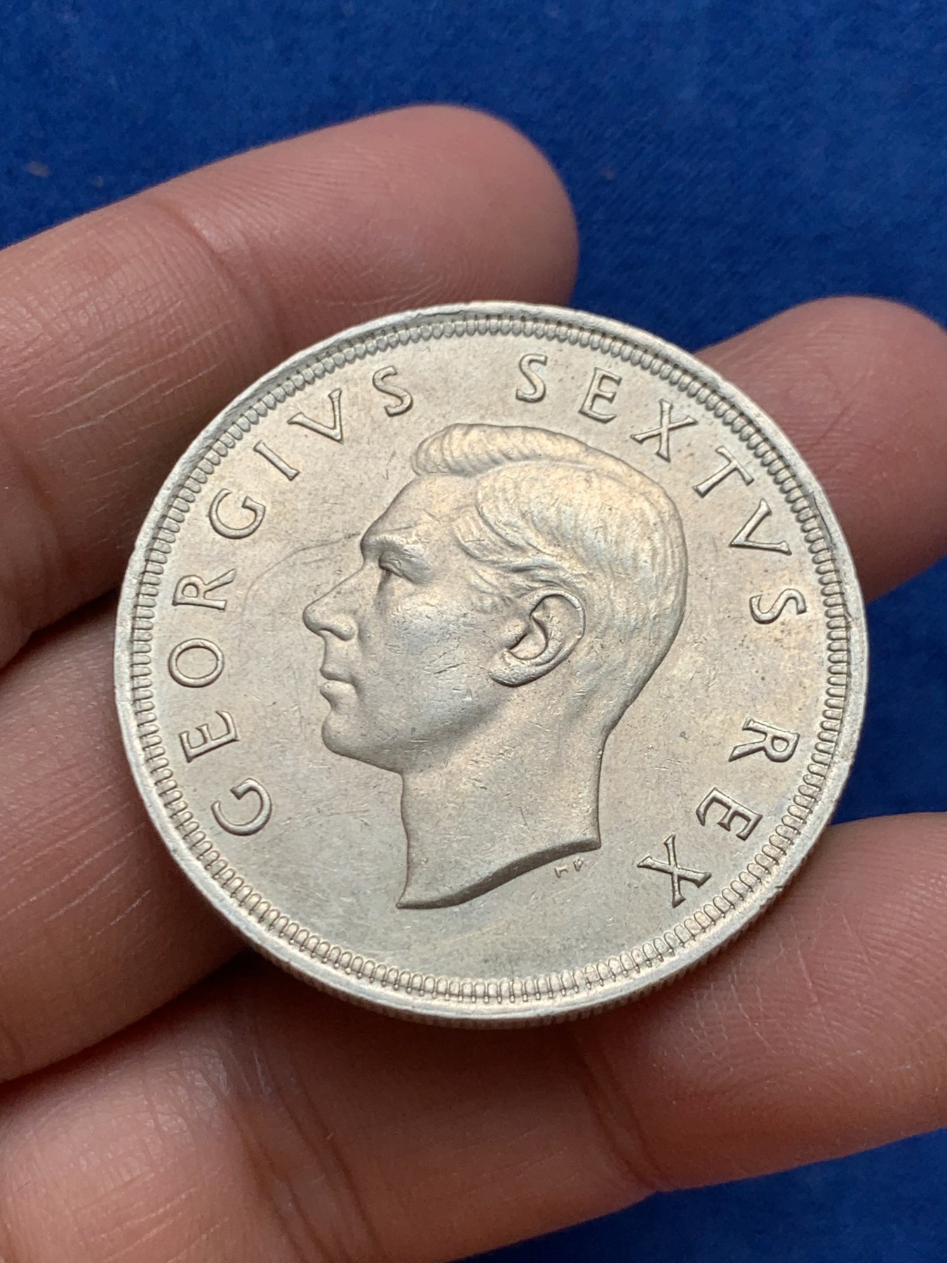 《竞宝斋》第243场-周日，周一 新年开场 (全场包邮) 南非1951年乔治六世5先令克朗大银币