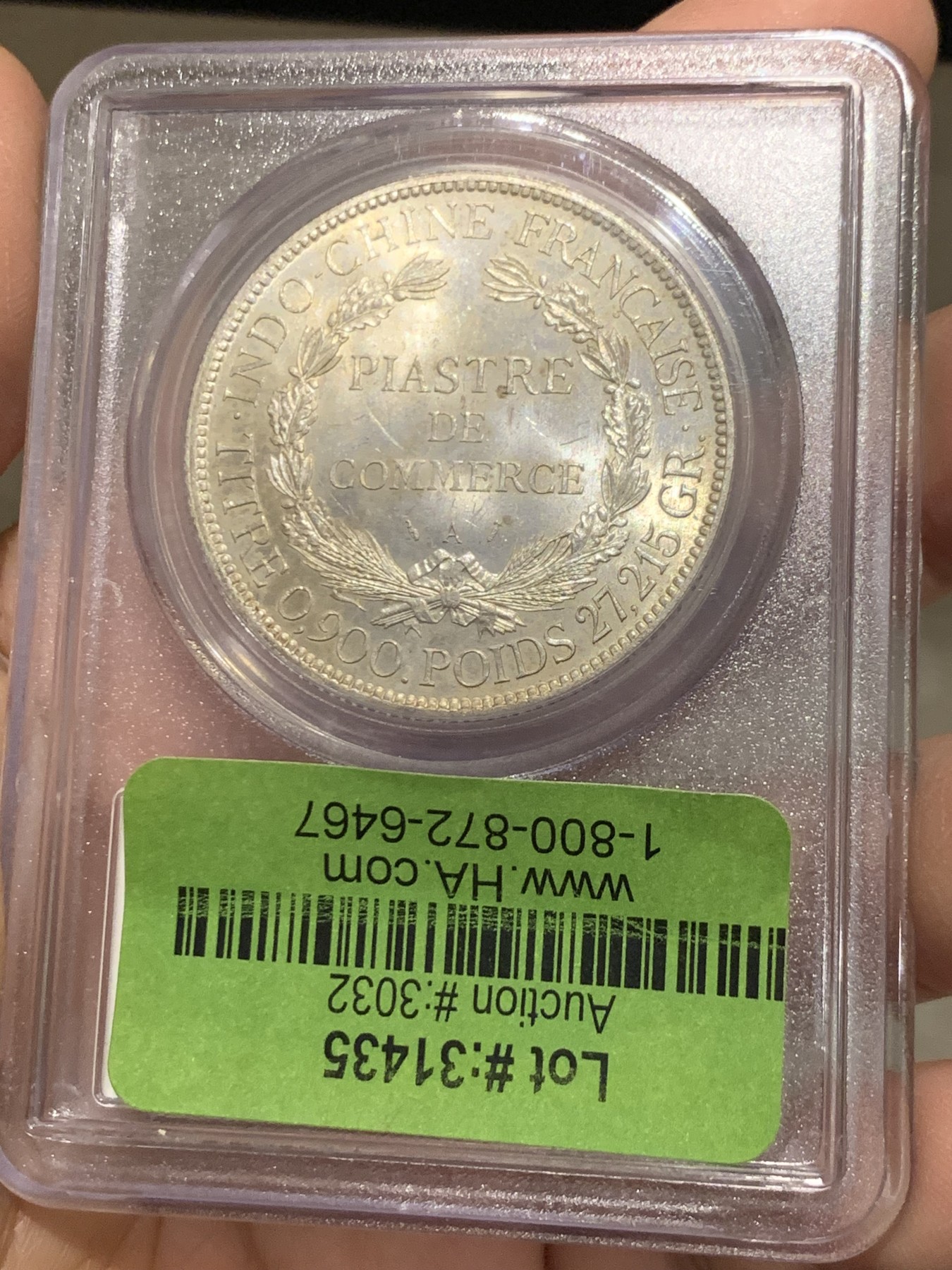 《竞宝斋》第243场-周日，周一 新年开场 (全场包邮) PCGS MS63 法属印支1895年加重坐洋 车轮炫光