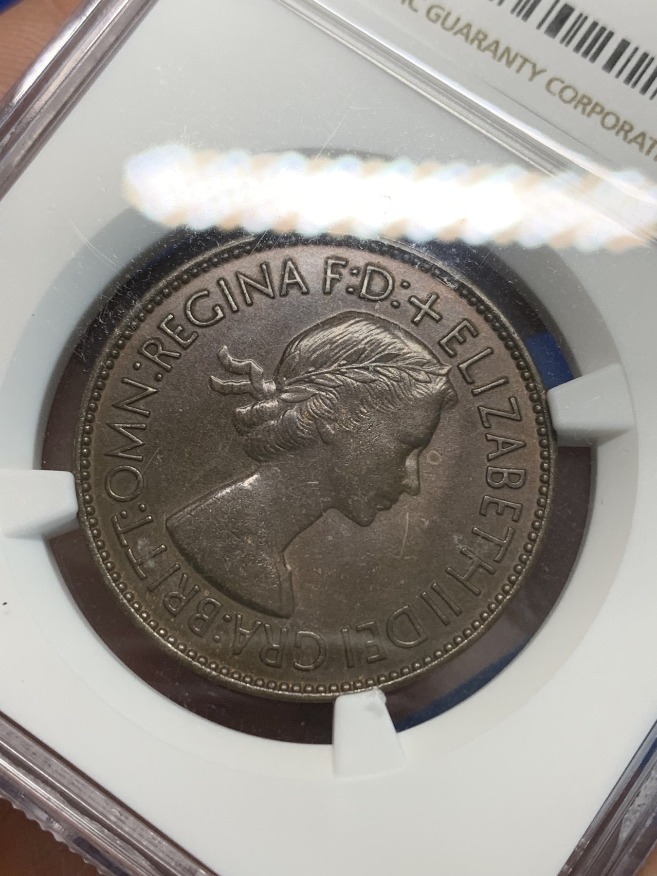 《竞宝斋》第243场-周日，周一 新年开场 (全场包邮) NGC MS63BN 英国1953年伊丽莎白二世头像1便士铜币