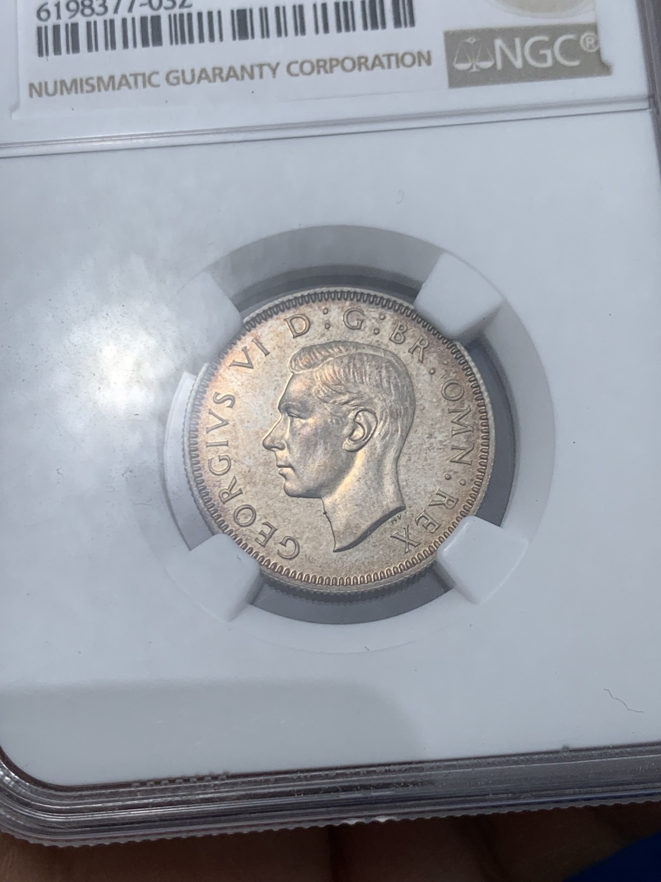 《竞宝斋》第243场-周日，周一 新年开场 (全场包邮) NGC PF62 英国1937年1先令银币 英格兰狮子 细节完好包浆均匀