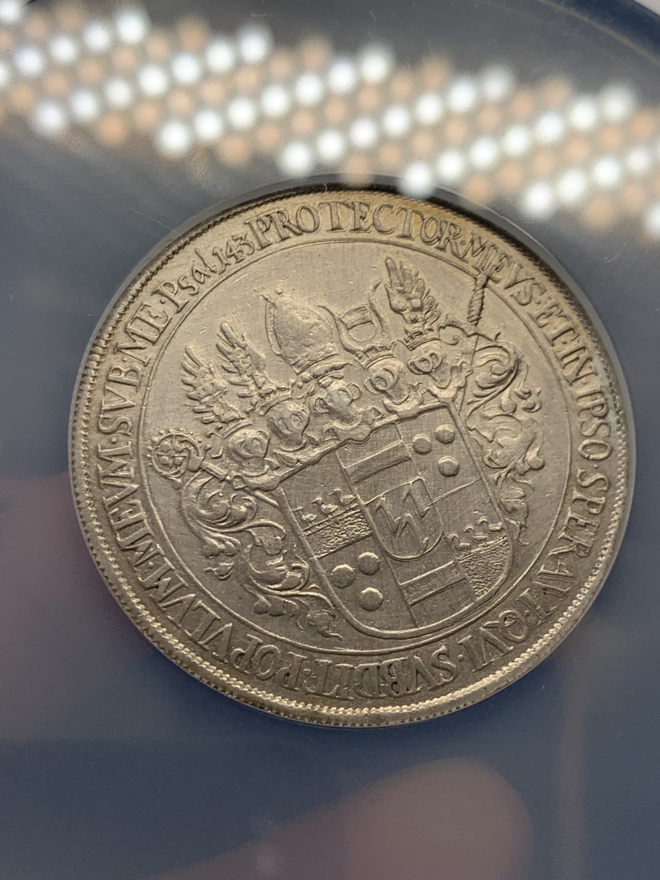 《竞宝斋》第243场-周日，周一 新年开场 (全场包邮) NGC AU 德国 1661 明斯特 云端圣保罗 城市景观泰勒大银币  大盒封装 AU58+2021成交价2.3万 AU性价比极好