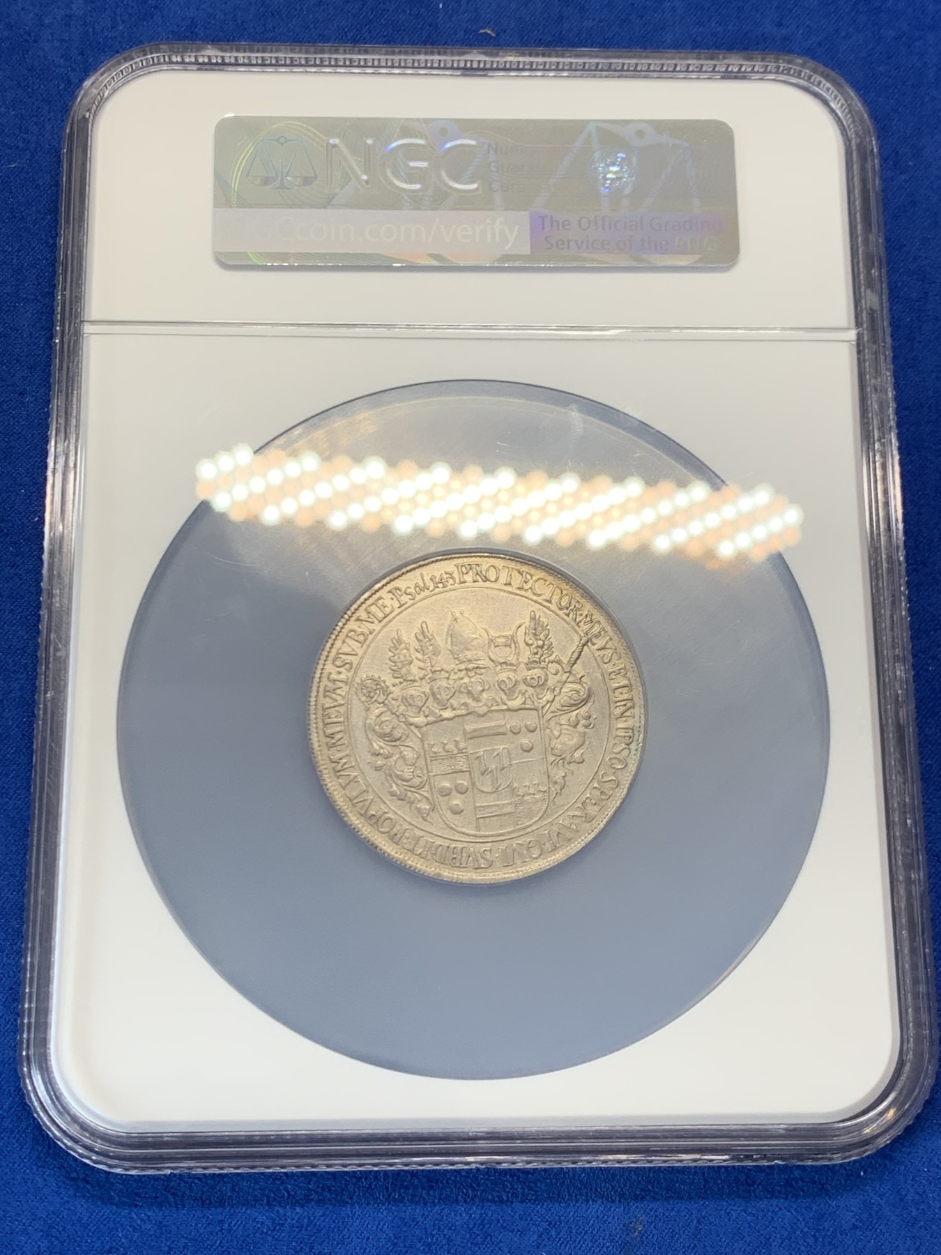 《竞宝斋》第243场-周日，周一 新年开场 (全场包邮) NGC AU 德国 1661 明斯特 云端圣保罗 城市景观泰勒大银币  大盒封装 AU58+2021成交价2.3万 AU性价比极好