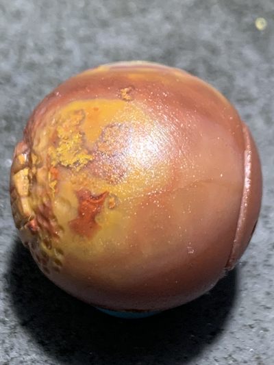 战国红玛瑙亚光手工雕刻道字太极阴阳鱼珠一颗！ 战国红玛瑙亚光手工雕刻道字太极阴阳鱼珠一颗！