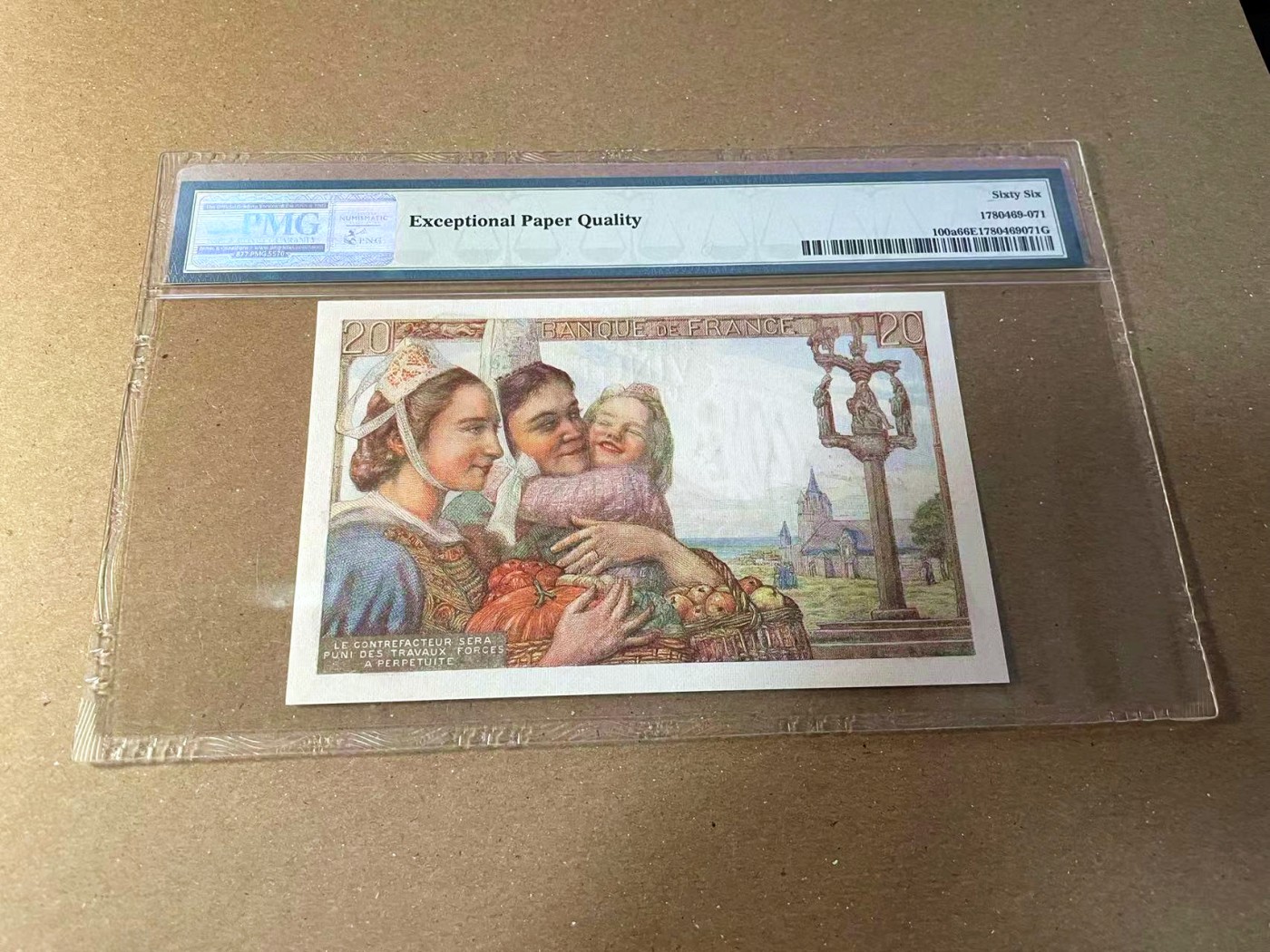 【Blue Auction】✨世界纸币精拍第440期【精】 【无47】法国 1943年20法郎 PMG66EPQ 