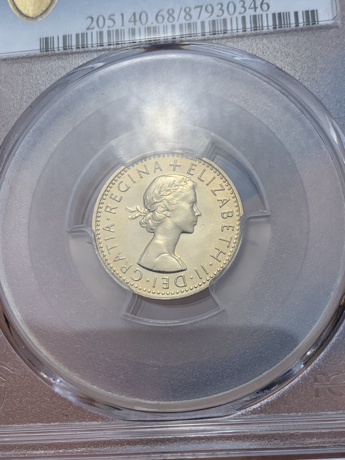 《竞宝斋》第243场-周日，周一 新年开场 (全场包邮) PCGS PR68 英国1970年精制6便士 十二进制关门套 分数到位