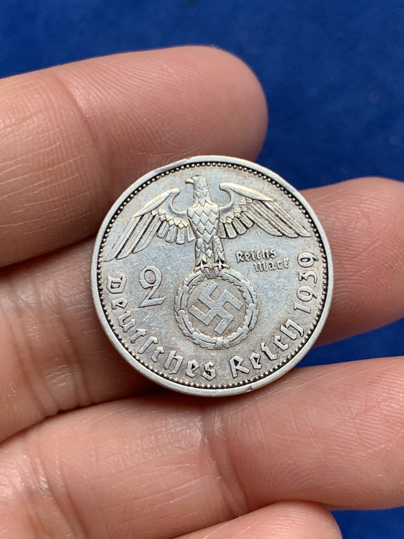 《竞宝斋》第243场-周日，周一 新年开场 (全场包邮) 德国1939年兴登堡2马克银币