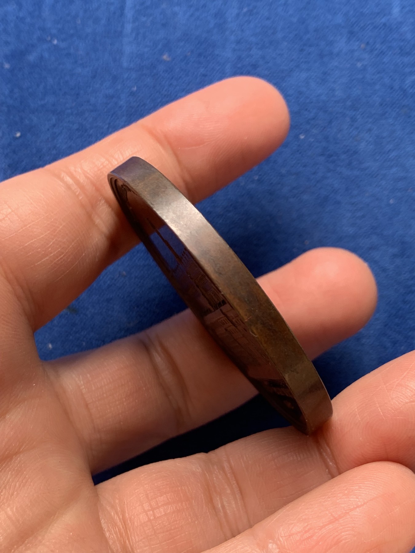 《竞宝斋》第243场-周日，周一 新年开场 (全场包邮) 比利时1849纪念列日王子巧克力色铜章 50.2mm 60.4g