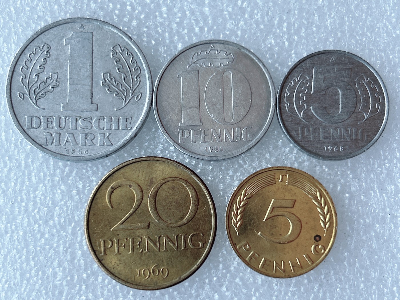 第一海外回流一元起拍收藏 散币专场 第68期 德国硬币 5枚