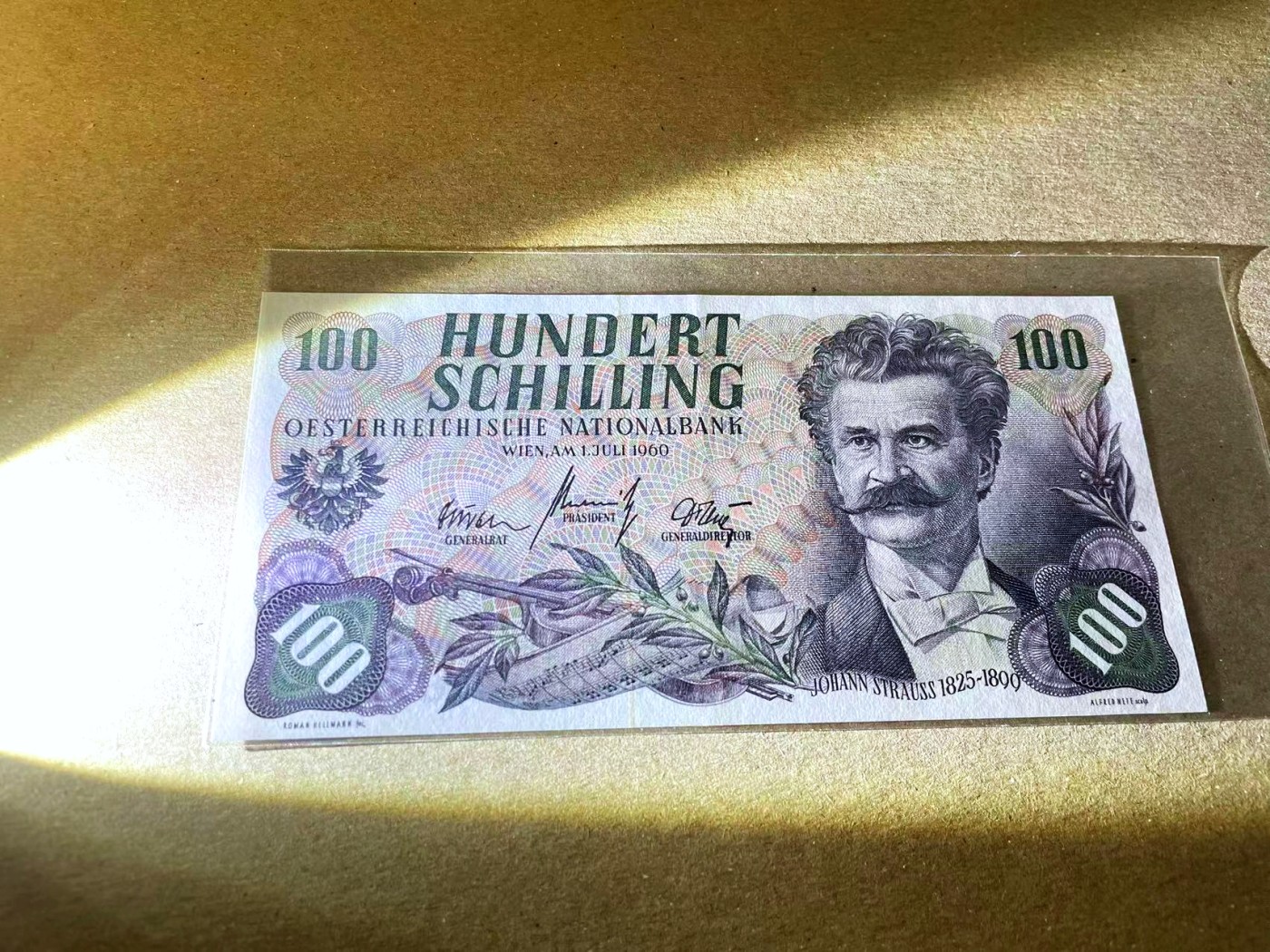 【Blue Auction】✨世界纸币精拍第440期【精】 奥地利 1960年100先令 施特劳斯 AU品相 