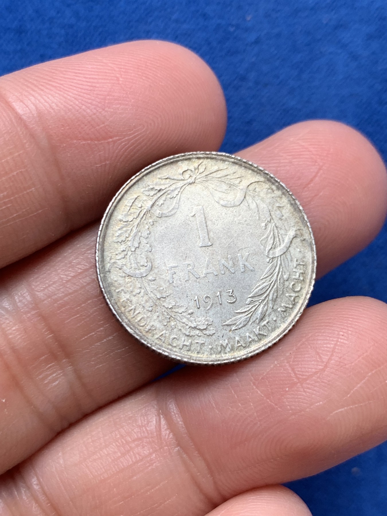 《竞宝斋》第243场-周日，周一 新年开场 (全场包邮) 少见比利时1913年1法郎银币 包浆五彩 比通货好很多