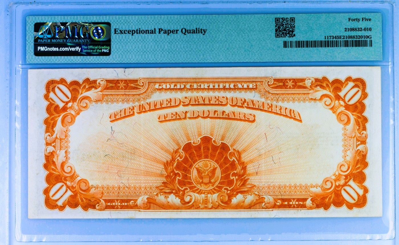 【Blue Auction】✨世界纸币精拍第440期【精】 美国 1922年10美金 黄金券 升值品种 PMG45EPQ 原票 美国第一任财政部长迈克尔-希雷加斯 
