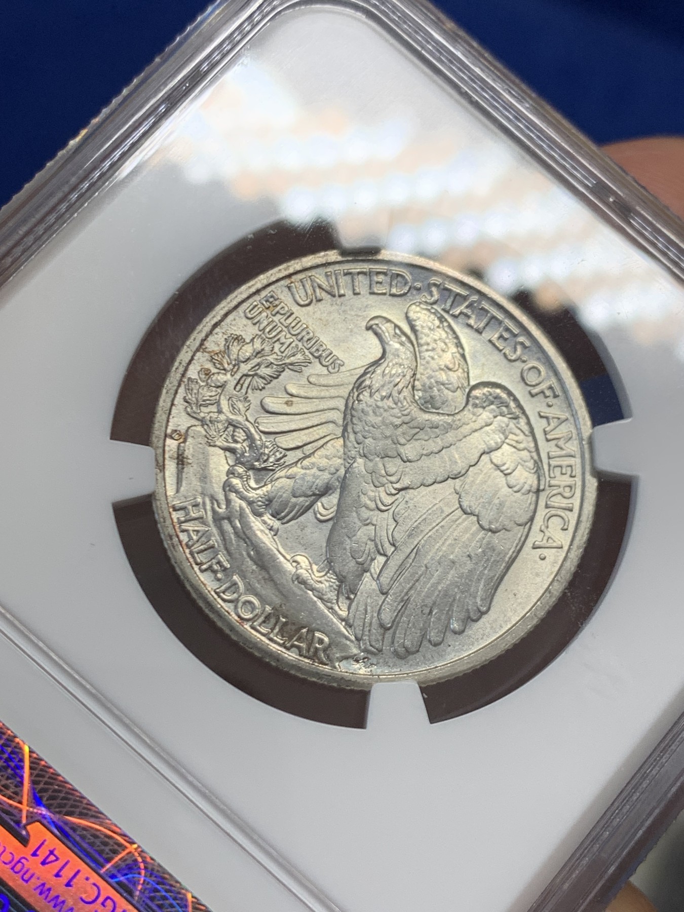 《竞宝斋》第243场-周日，周一 新年开场 (全场包邮) NGC MS65 美国1944年行走女神半圆银币 女神手撒金沙惟妙惟肖 状态难得