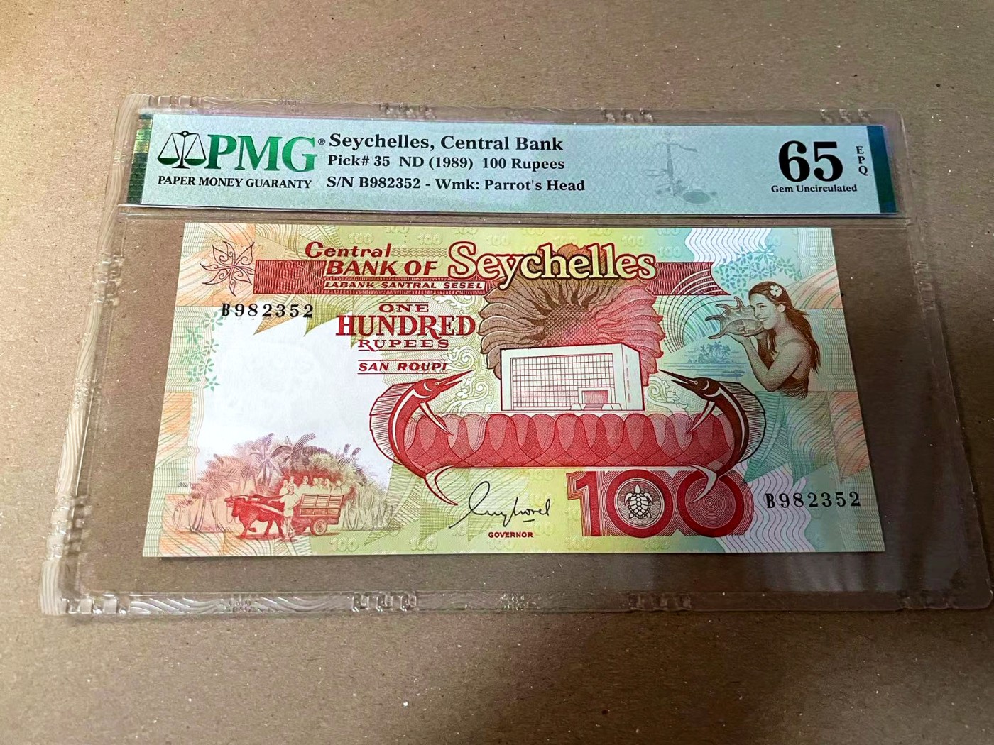 【Blue Auction】✨世界纸币精拍第440期【精】 【无47】塞舌尔 1989年100卢比 PMG65EPQ 