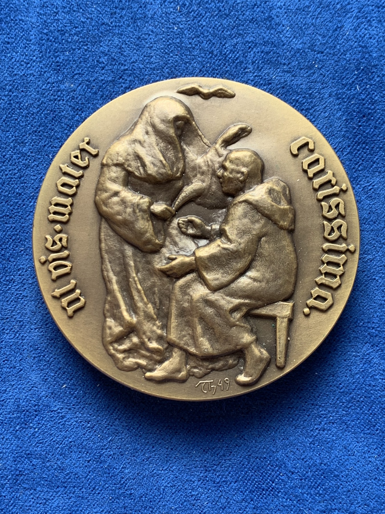 《竞宝斋》第243场-周日，周一 新年开场 (全场包邮) 瑞典1949宗教铜章 55.7mm 97.6g