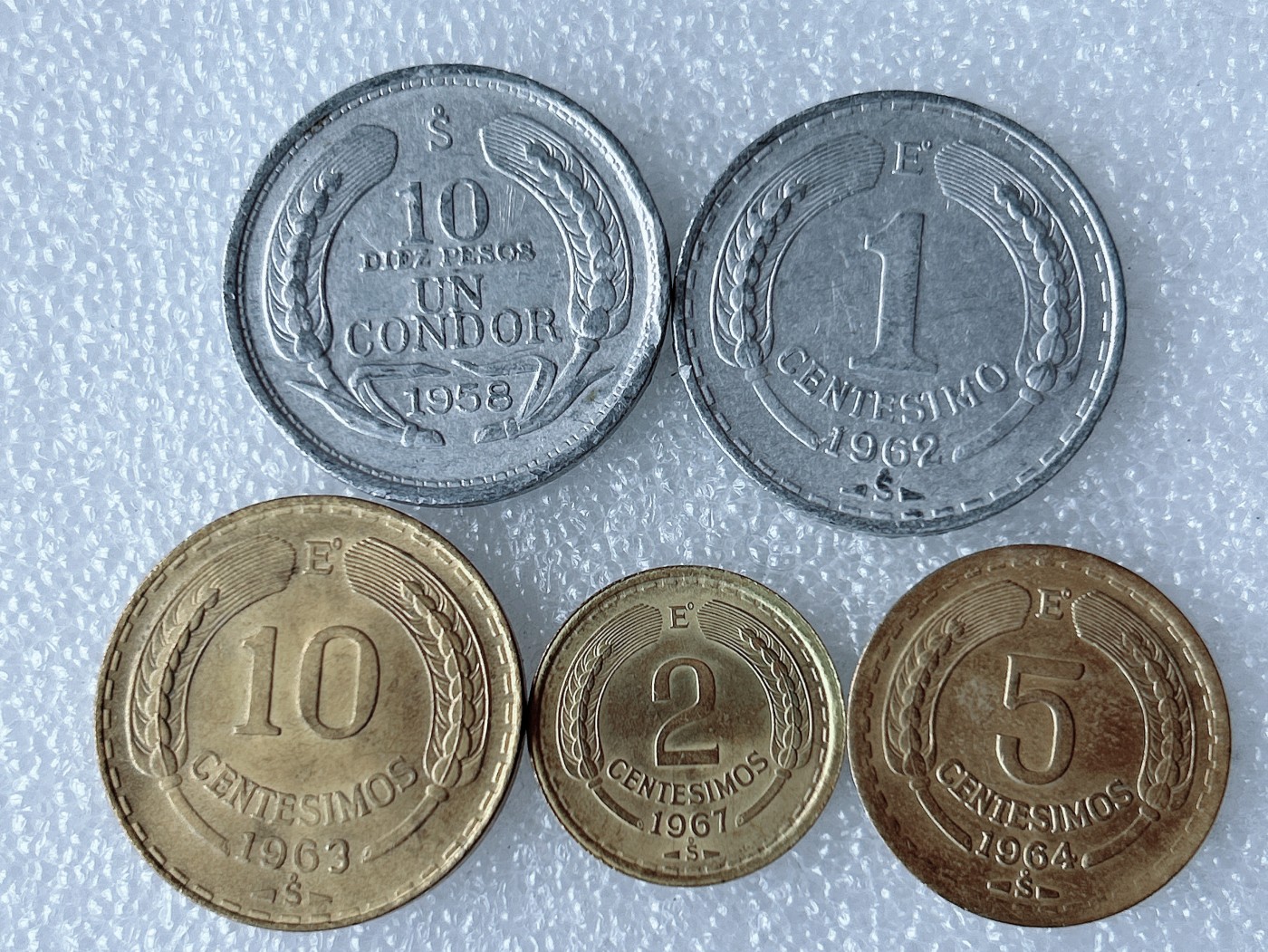 第一海外回流一元起拍收藏 散币专场 第68期 智利飞鹰版 5枚