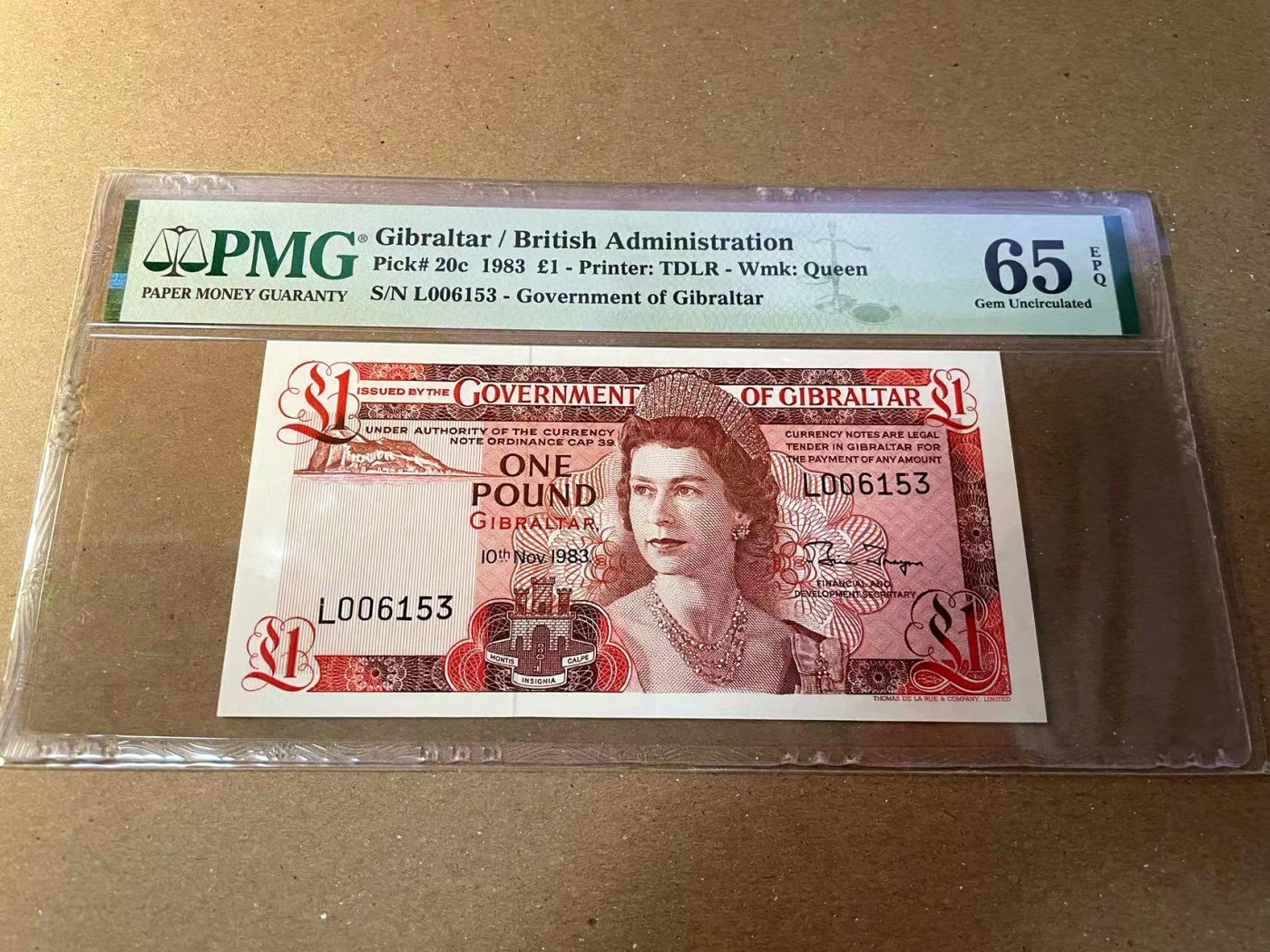 【Blue Auction】✨世界纸币精拍第440期【精】 【无47】直布罗陀 1983年1镑 PMG65EPQ 