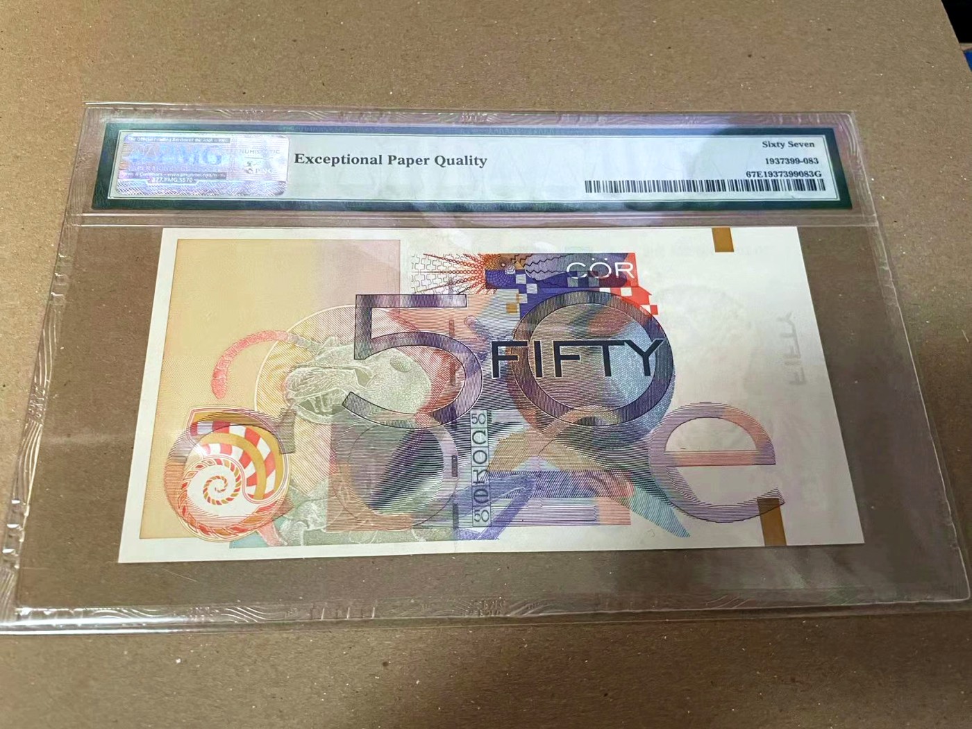 【Blue Auction】✨世界纸币精拍第440期【精】  【18万号】德纳罗 2001年50Units 测试钞 PMG67EPQ 高分 