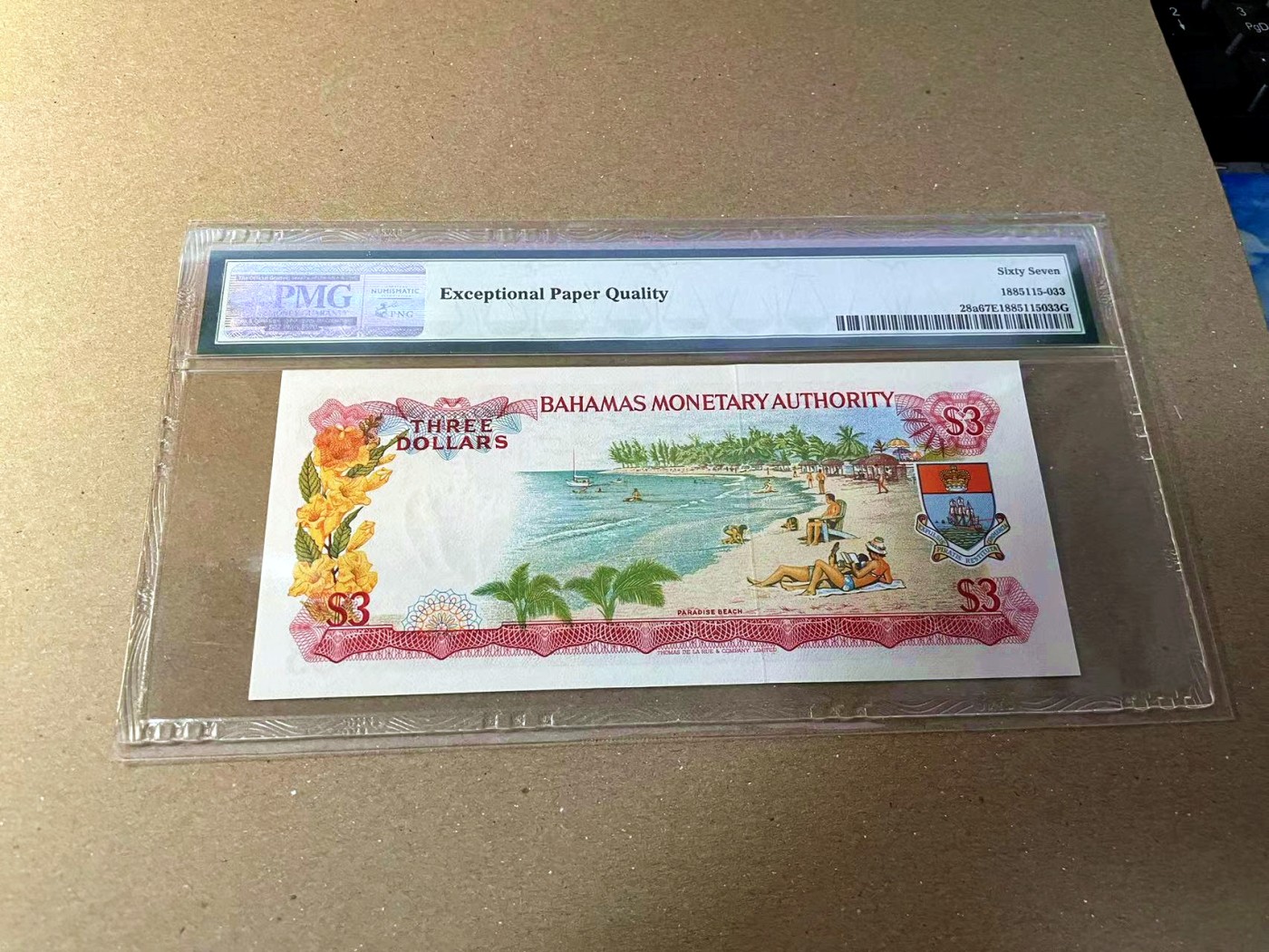 【Blue Auction】✨世界纸币精拍第440期【精】 巴哈马 1968年3元 彩背 PMG67EPQ 高分 女王