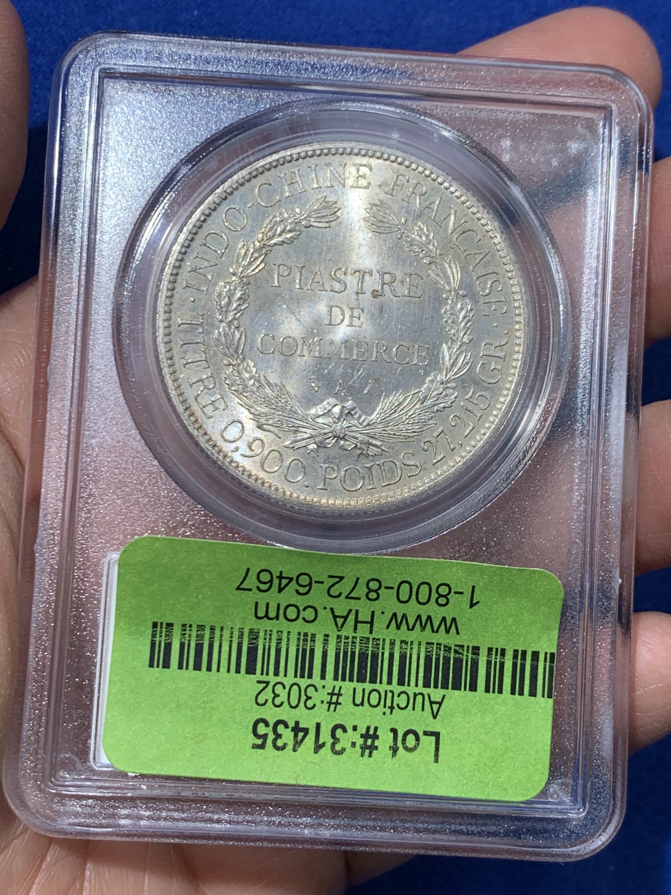 《竞宝斋》第243场-周日，周一 新年开场 (全场包邮) PCGS MS63 法属印支1895年加重坐洋 车轮炫光