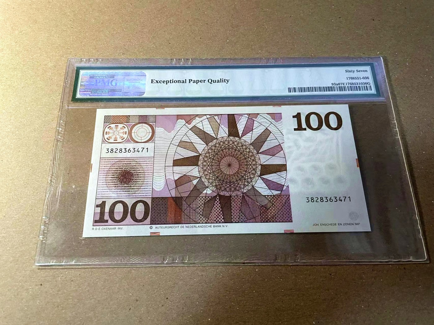 【Blue Auction】✨世界纸币精拍第440期【精】 荷兰 1970年100盾 PMG67EPQ 高分 