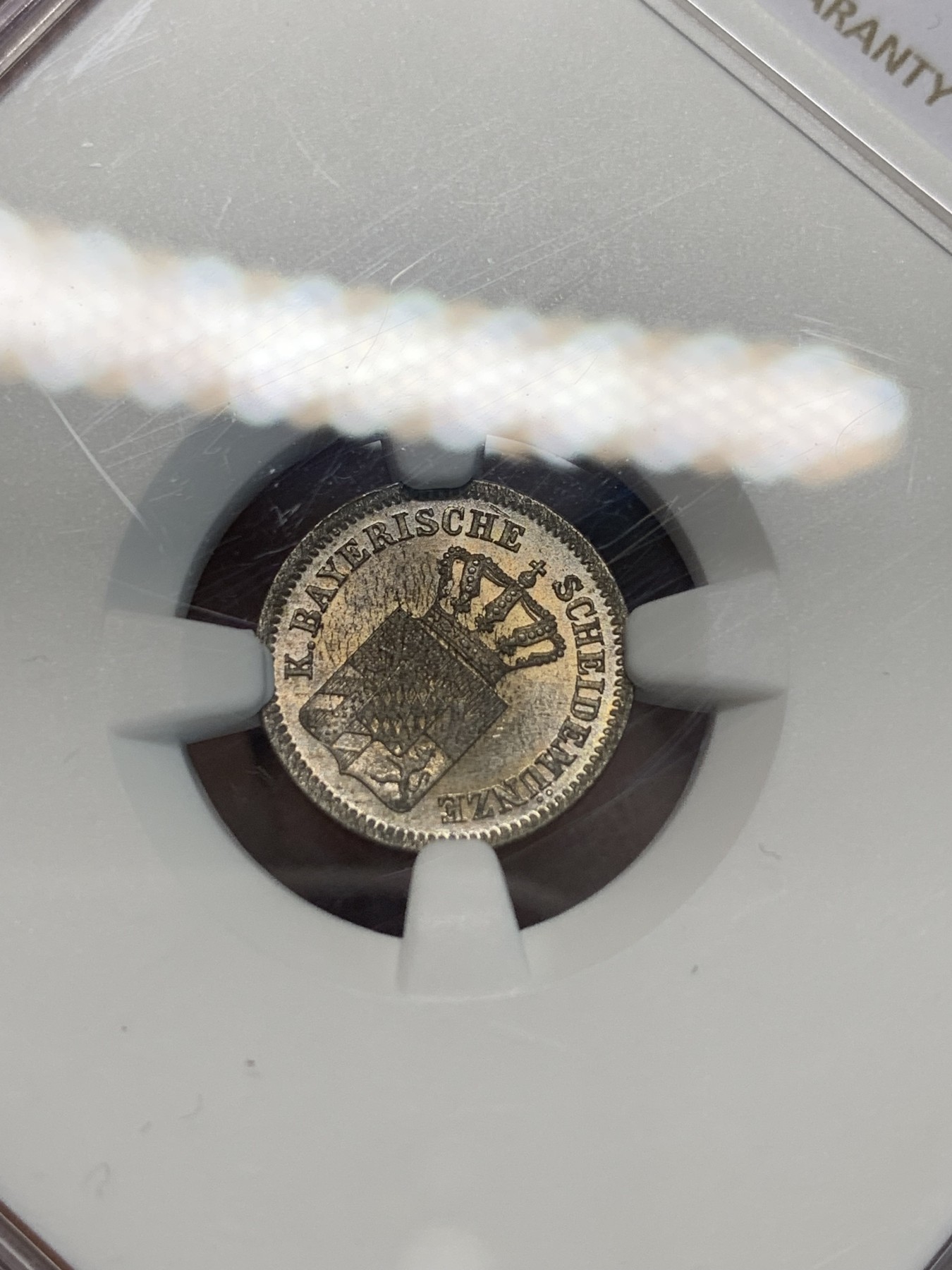 《竞宝斋》第243场-周日，周一 新年开场 (全场包邮) NGC MS63 1871年德国巴伐利亚1克鲁泽银币，精美包浆