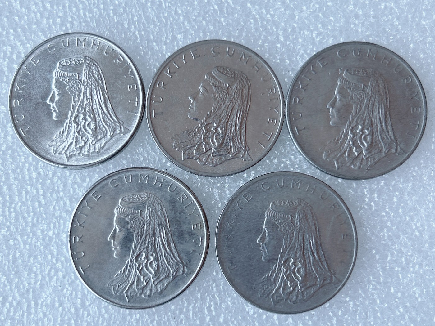 第一海外回流一元起拍收藏 散币专场 第68期 土耳其70年代50库鲁 5枚