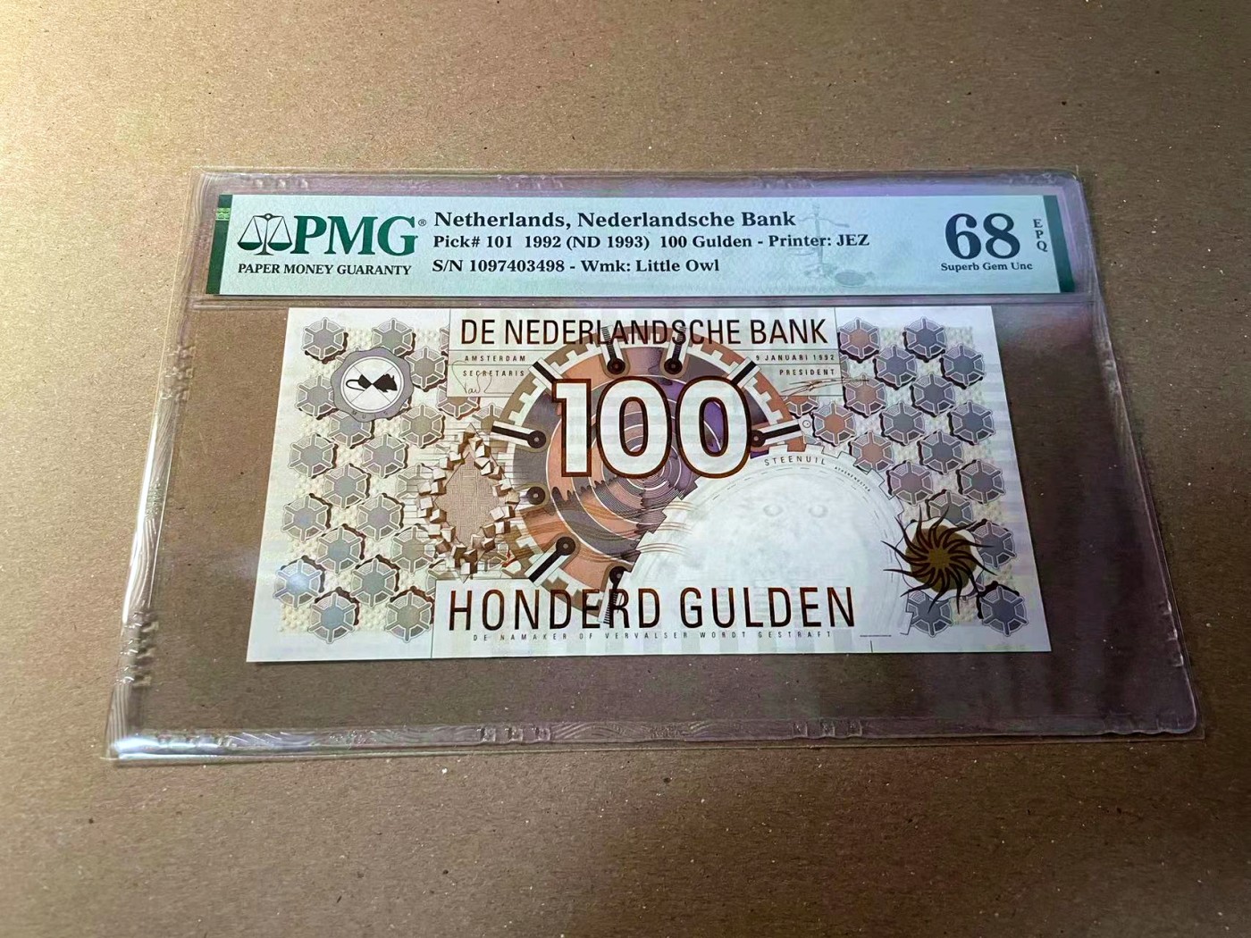 【Blue Auction】✨世界纸币精拍第440期【精】 荷兰 1992年100盾 PMG68EPQ 超高分