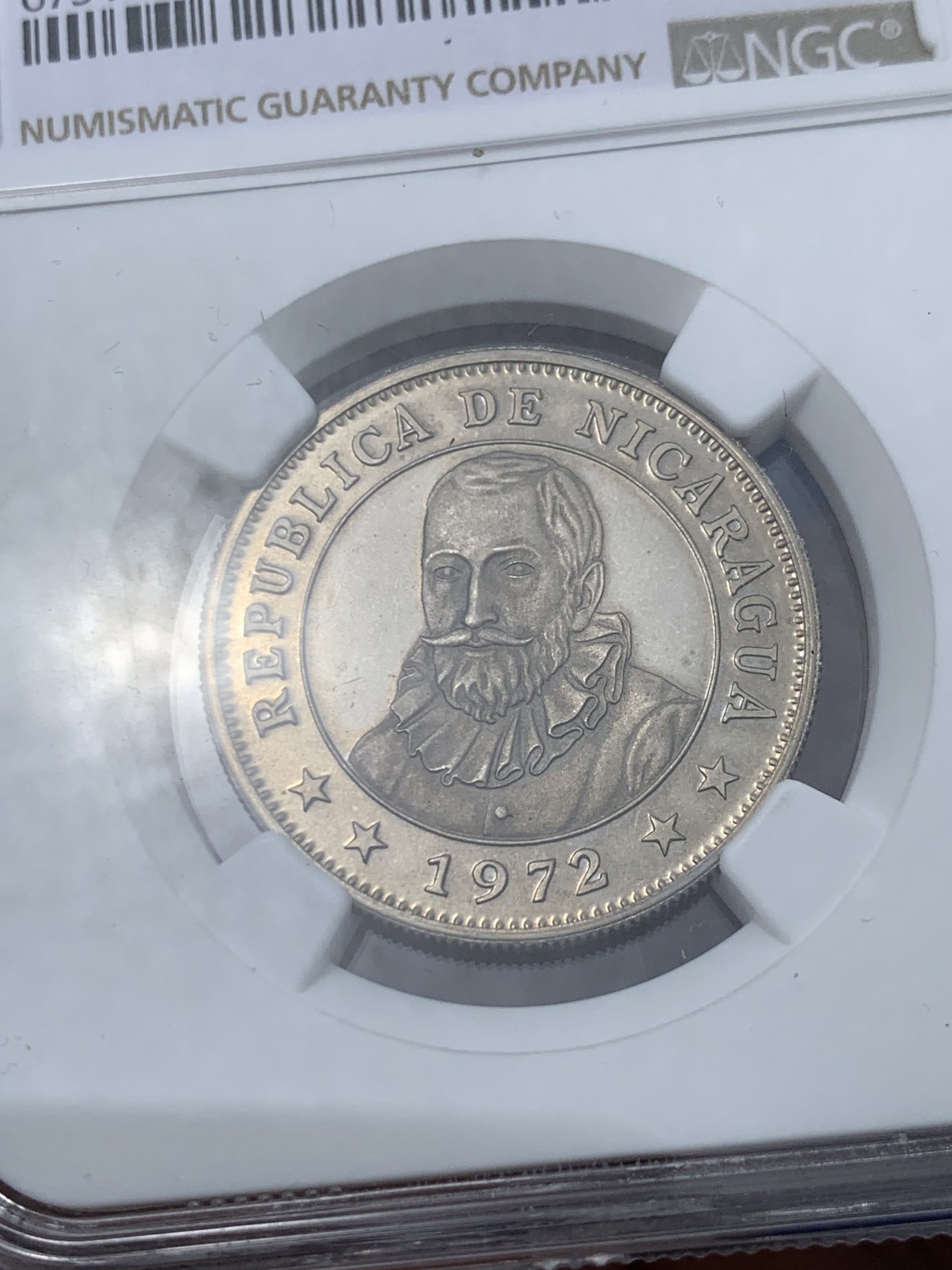 《竞宝斋》第243场-周日，周一 新年开场 (全场包邮) NGC PF66UC 尼加拉瓜1972年1科尔多巴 精制套币最大的面值 经典太阳脸 精美收藏级高分一步到位
