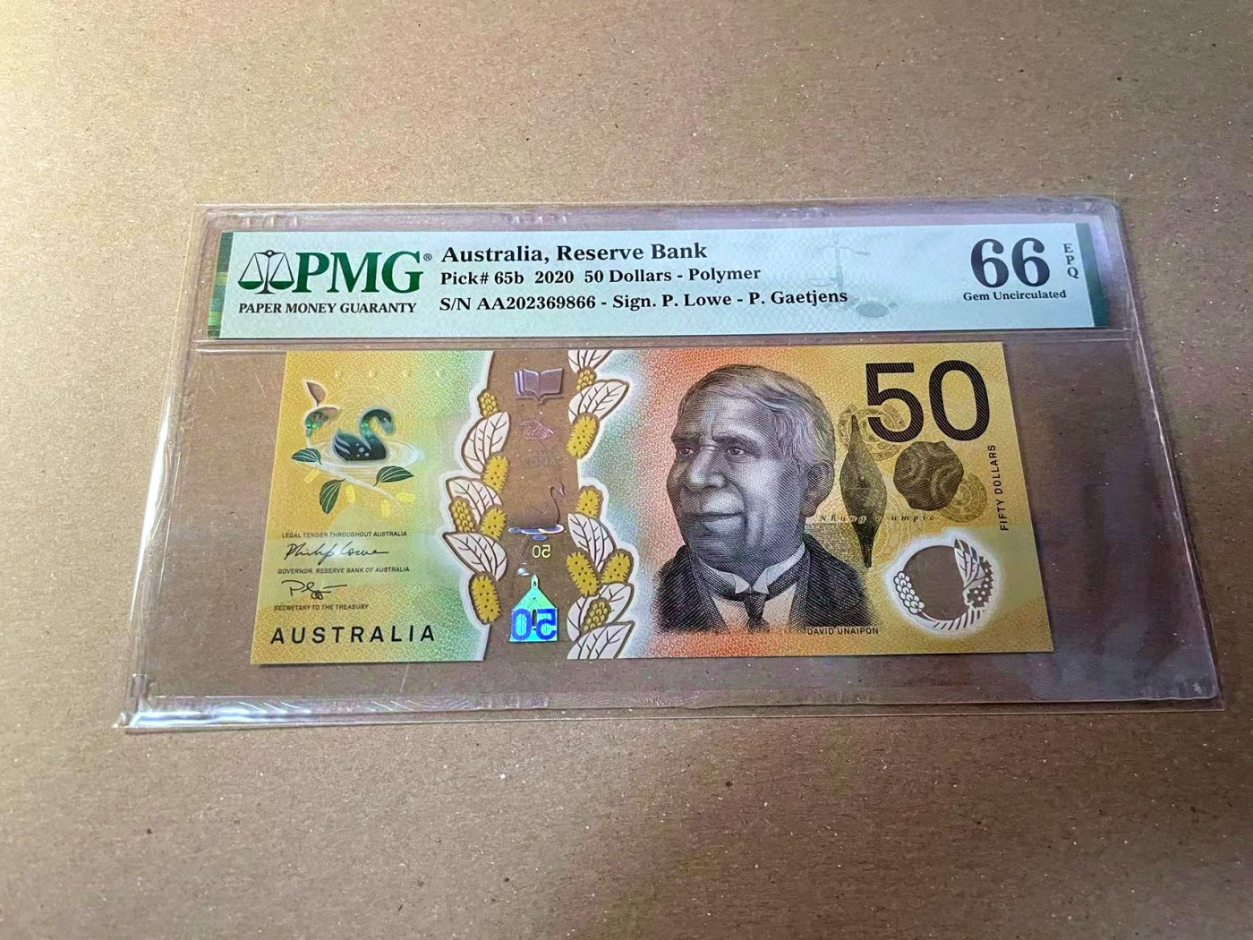 【Blue Auction】✨世界纸币精拍第440期【精】 【AA冠无47】澳大利亚 2020年50元 PMG66EPQ