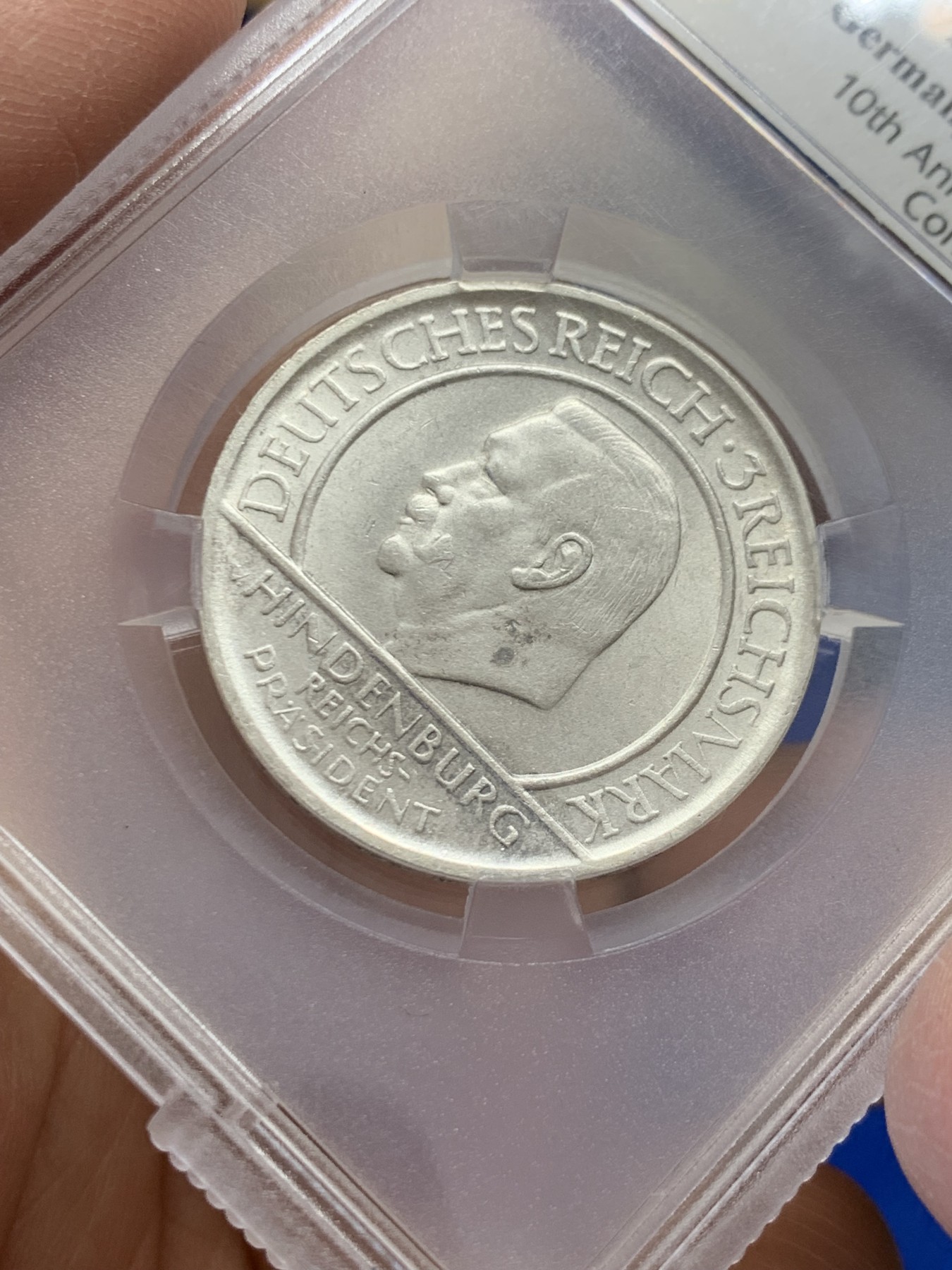 《竞宝斋》第243场-周日，周一 新年开场 (全场包邮) TQG-MS65 1929-D 德国魏玛共和国时期 宪法十周年3马克银币 少见品种 喜欢NP盒子的也可以砸盒重新送