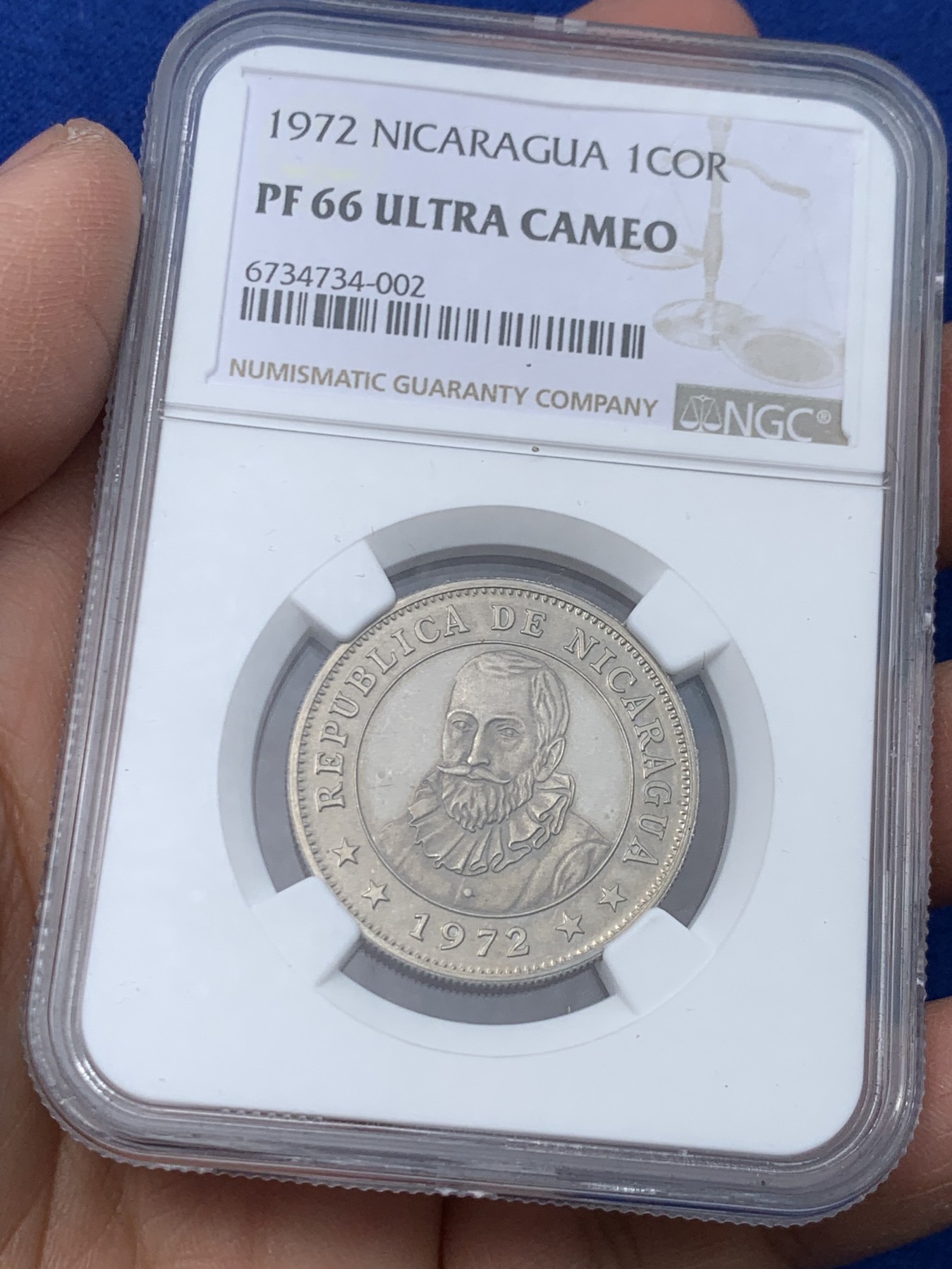 《竞宝斋》第243场-周日，周一 新年开场 (全场包邮) NGC PF66UC 尼加拉瓜1972年1科尔多巴 精制套币最大的面值 经典太阳脸 精美收藏级高分一步到位