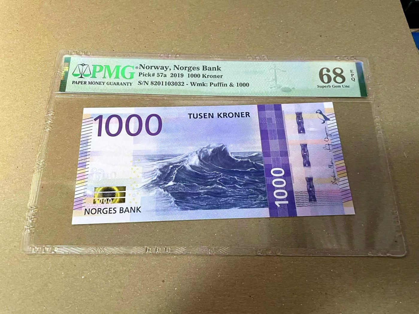 【Blue Auction】✨世界纸币精拍第440期【精】   【无47】挪威 2019年1000克朗 PMG68EPQ 超高分 