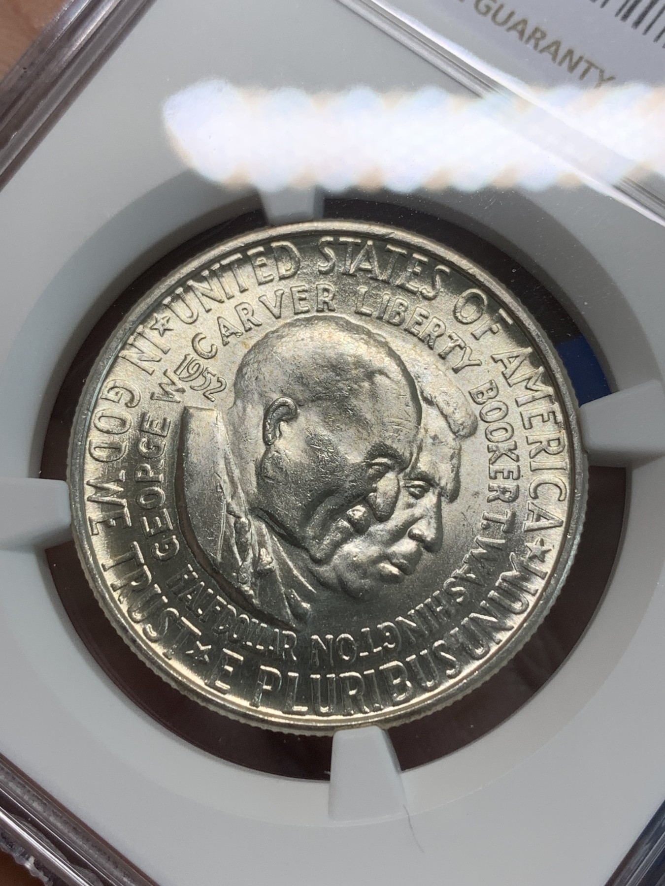 《竞宝斋》第244场-周日，周一 新年开场 (全场包邮) NGC MS64 美国1952年卡佛华盛顿半美元银币