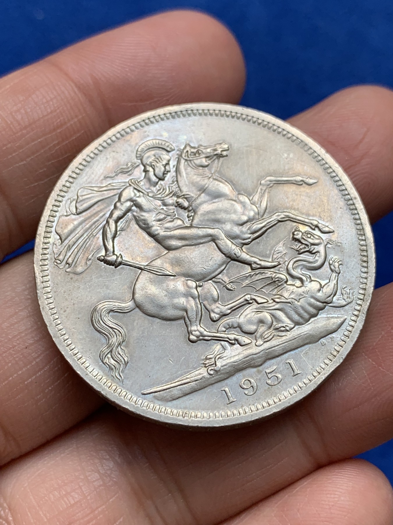 《竞宝斋》第244场-周日，周一 新年开场 (全场包邮) 英国1951年乔六马剑克朗镍币 UNC