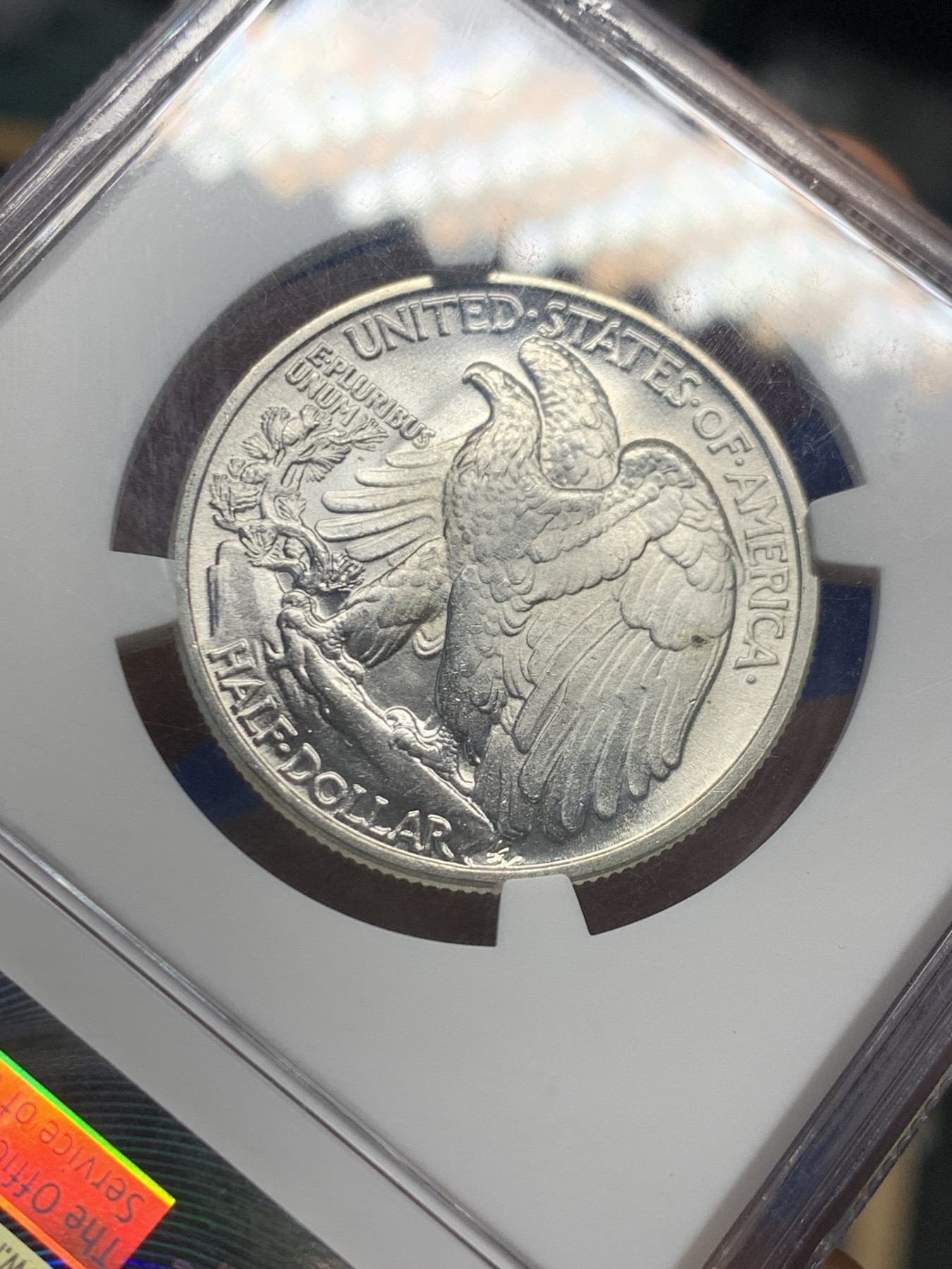 《竞宝斋》第244场-周日，周一 新年开场 (全场包邮) NGC MS64 美国1942年行走女神 50美分银币 满银光好品 老盒子