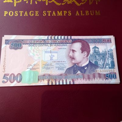 【世界钱币】精选微拍第94期暨2024年第五期 评级币裸钞场 2014年洪都拉斯500 全新绝品无47尾号563