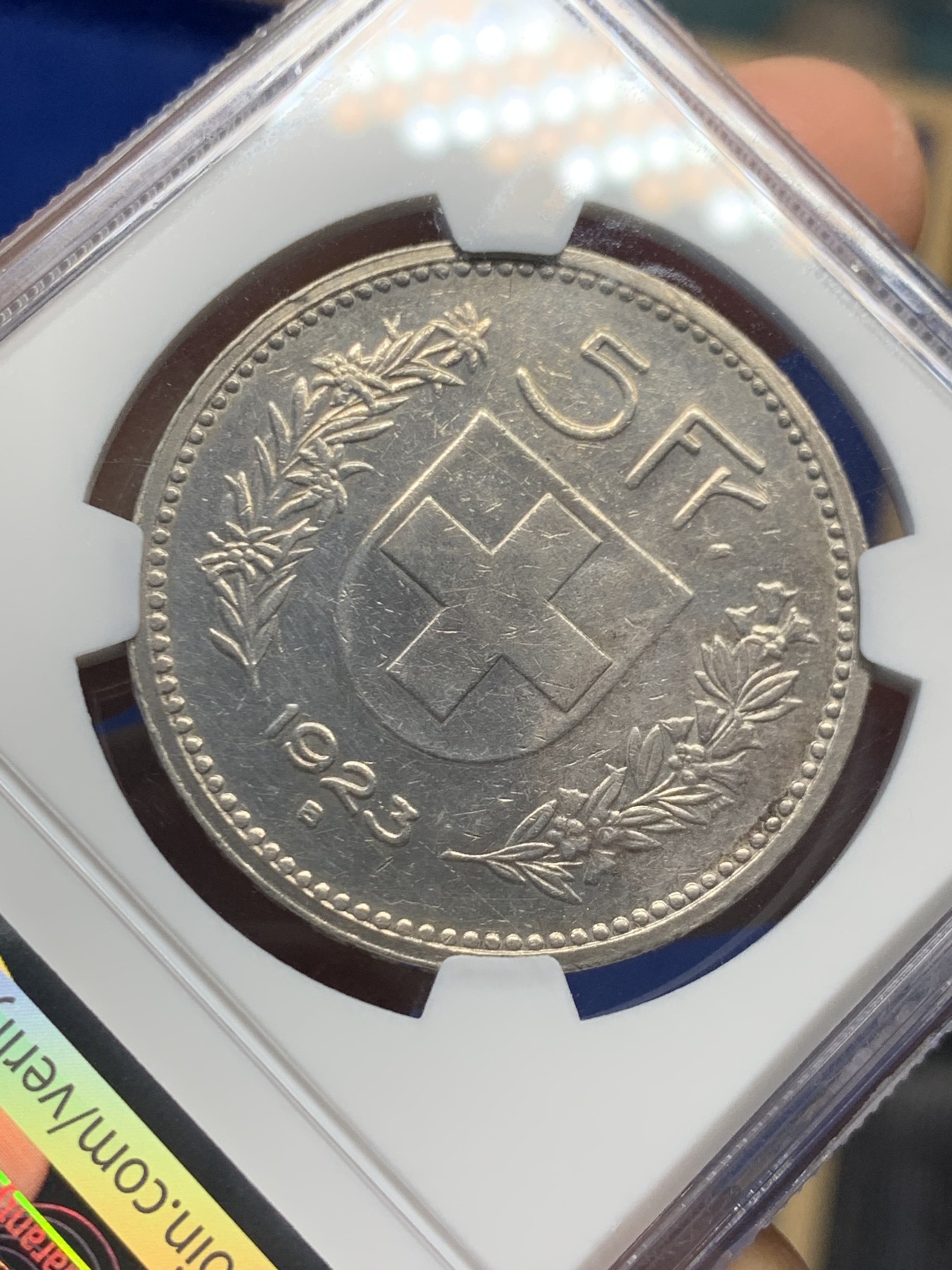 《竞宝斋》第244场-周日，周一 新年开场 (全场包邮) NGC AUD 瑞士 1923年 5法郎 大银币 早期版本