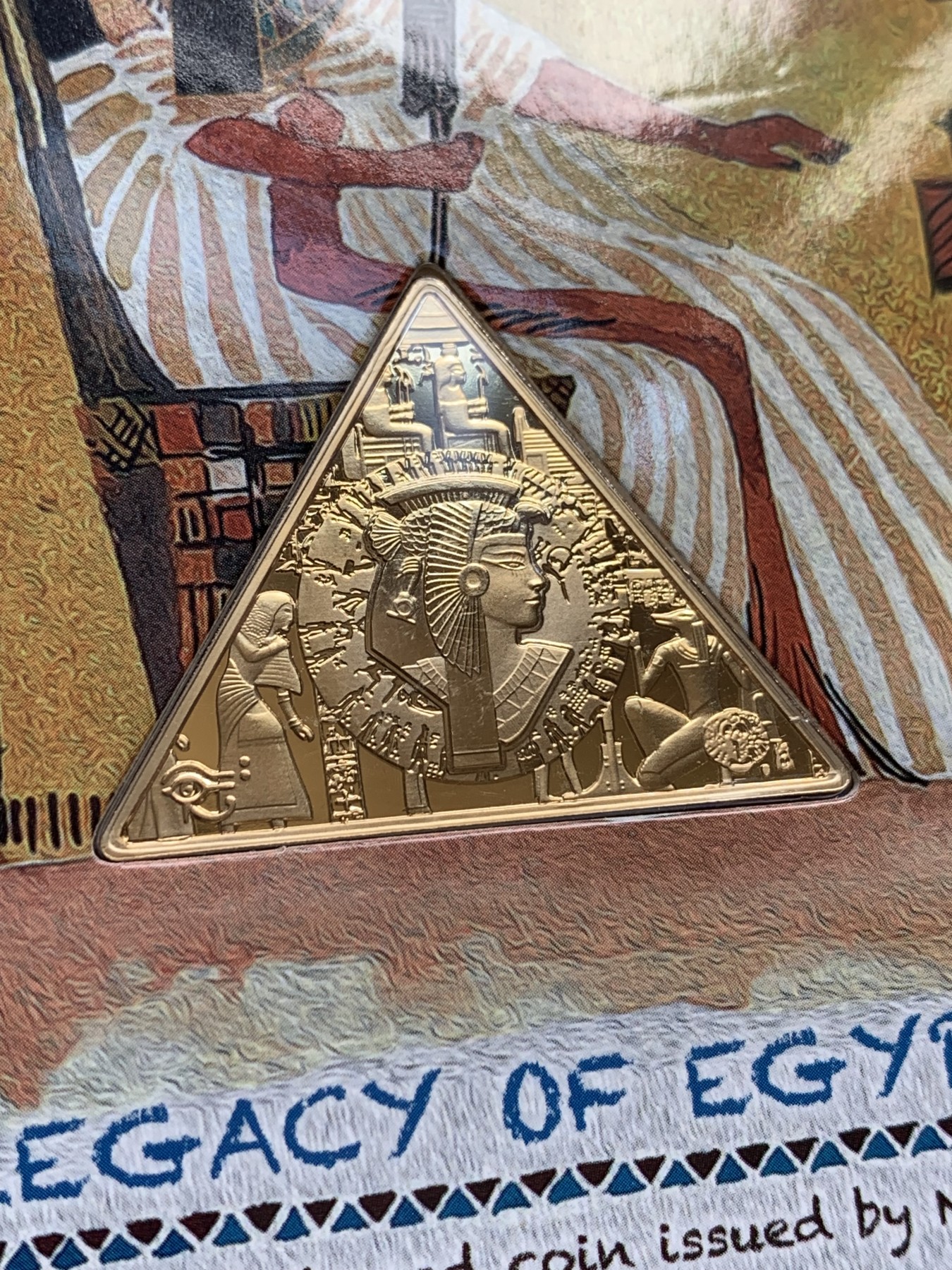 《竞宝斋》第244场-周日，周一 新年开场 (全场包邮) 2020年纽埃古埃及文化纪念币 铜镀金材质 发行量3K枚 古埃及系列首枚 原包装状态佳