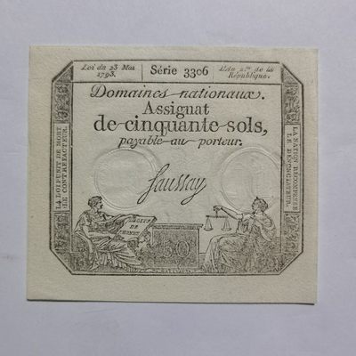 各国外币第32期 - 法国大革命时期1793年50苏 美品