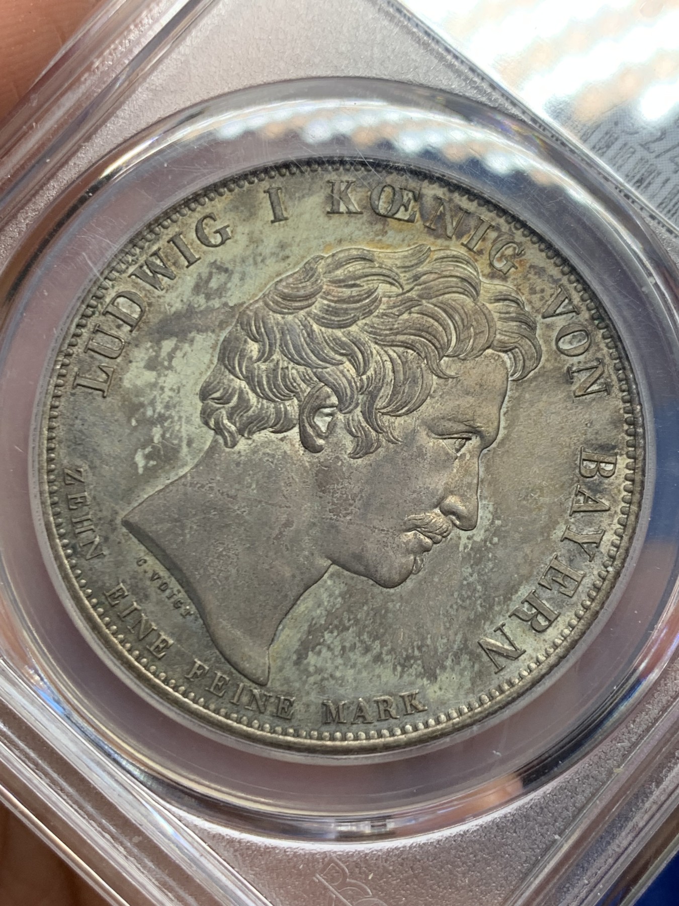 《竞宝斋》第244场-周日，周一 新年开场 (全场包邮) PCGS UNC 德国 巴伐利亚 1836 路德维希一世 奥托王子纪念堂 历史泰勒大银币 原味包浆 MS品质 感觉被错杀了 性价比好