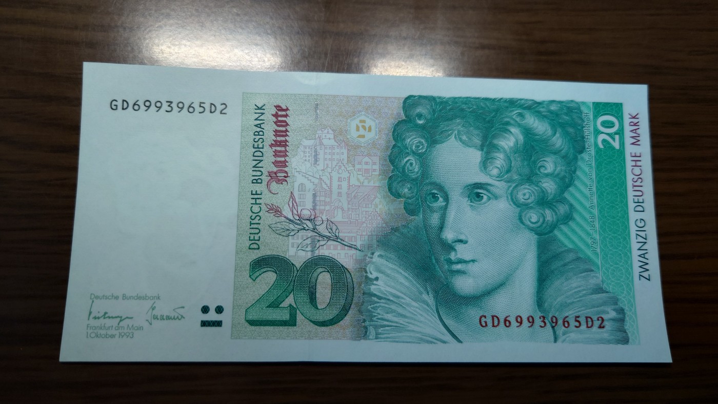 【世界钱币】精选微拍第94期暨2024年第五期 评级币裸钞场 1993年德国20马克 全新绝品无47尾号5D2