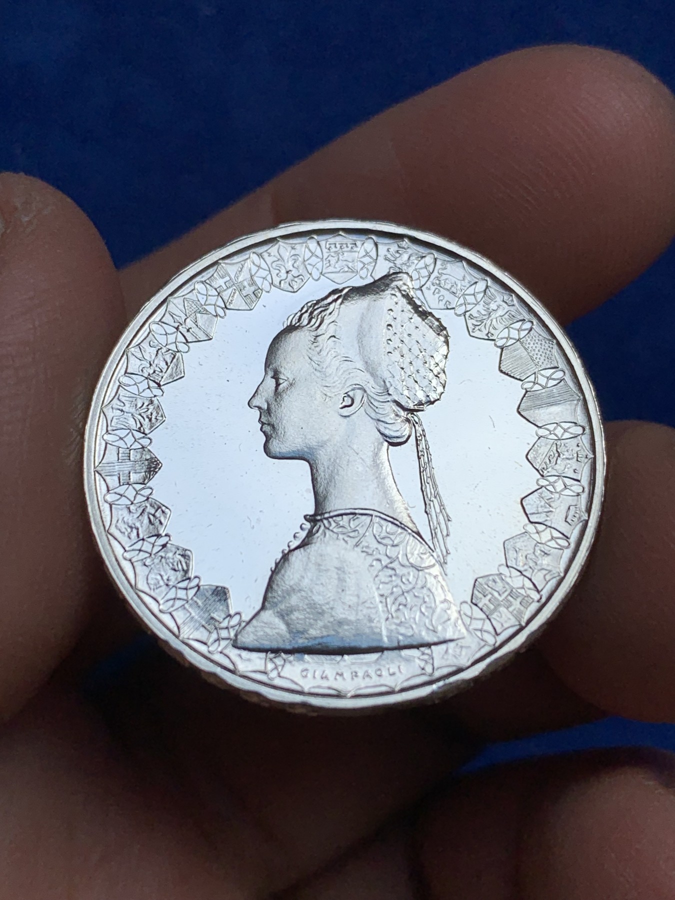 《竞宝斋》第244场-周日，周一 新年开场 (全场包邮) 1969年意大利500里拉银币 特年 经典帆船少女 底板光滑