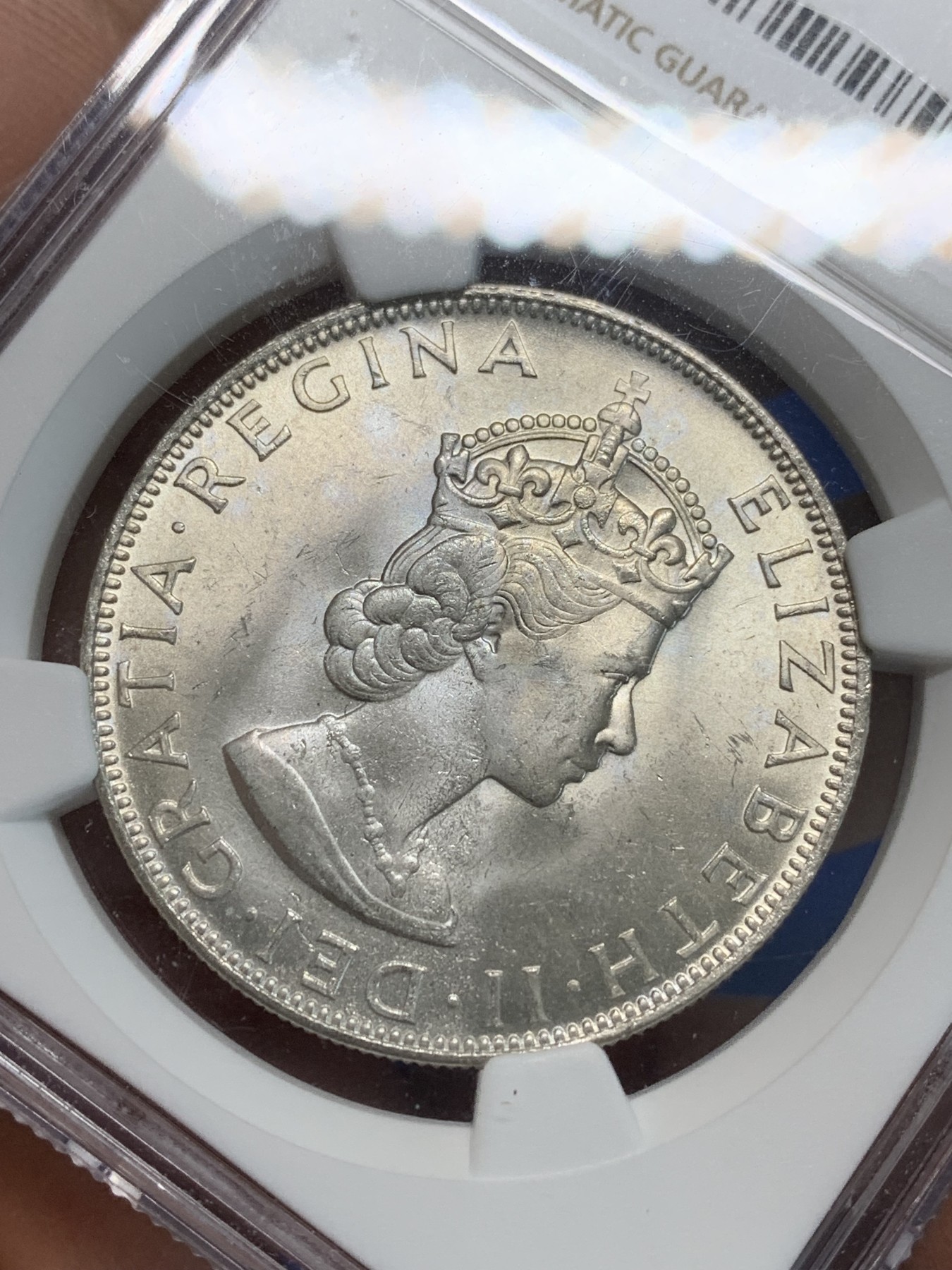 《竞宝斋》第244场-周日，周一 新年开场 (全场包邮) NGC MS64 英属百慕大1964年伊丽莎白二世青年头像克朗银币 经典女王头像