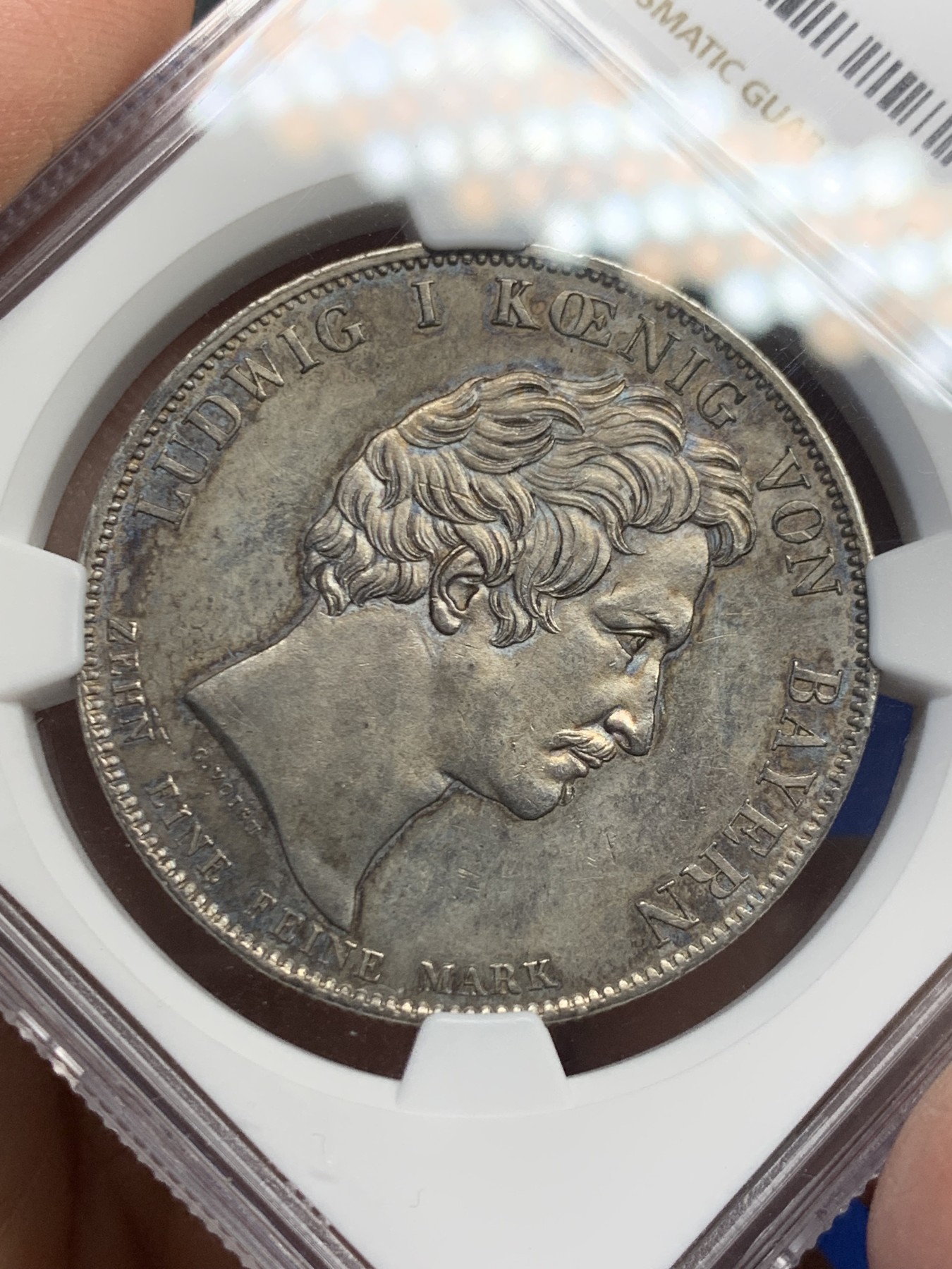 《竞宝斋》第244场-周日，周一 新年开场 (全场包邮) NGC UNC 德国 1826 巴伐利亚 赖兴巴赫和弗劳恩霍夫 泰勒大银币 底板光好带深彩原味包浆