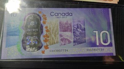 【世界钱币】精选微拍第94期暨2024年第五期 评级币裸钞场 2017年加拿大10元纪念钞 全新绝品首发CDA冠少见