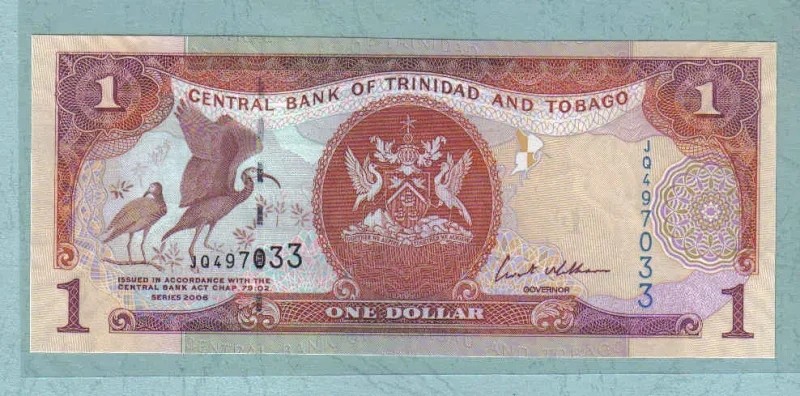 特立尼达和多巴哥2006年1元 P-46 33双尾 实物图 UNC