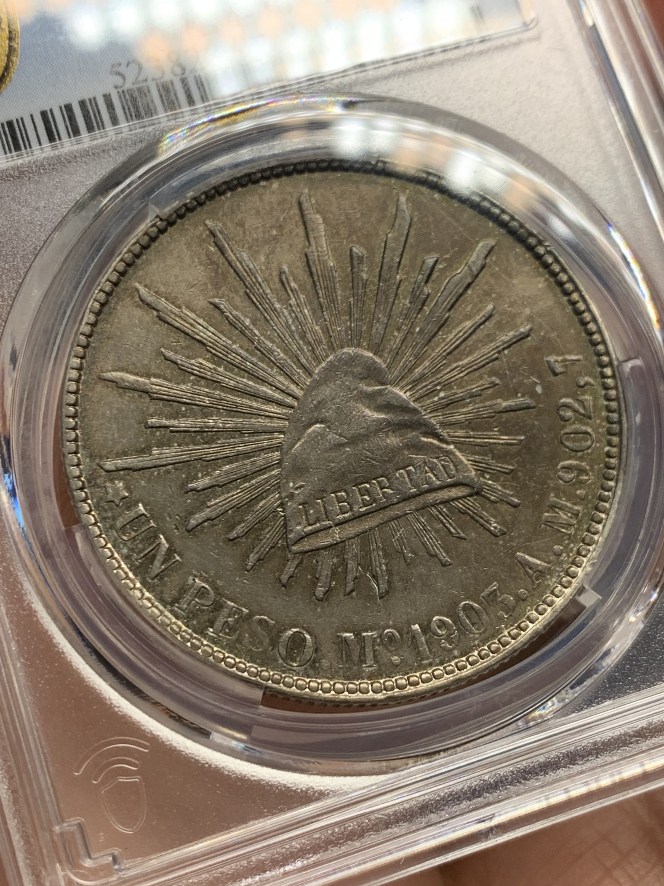 《竞宝斋》第244场-周日，周一 新年开场 (全场包邮) PCGS AUD 墨西哥1903年MO AM直边鹰洋1比索大银币